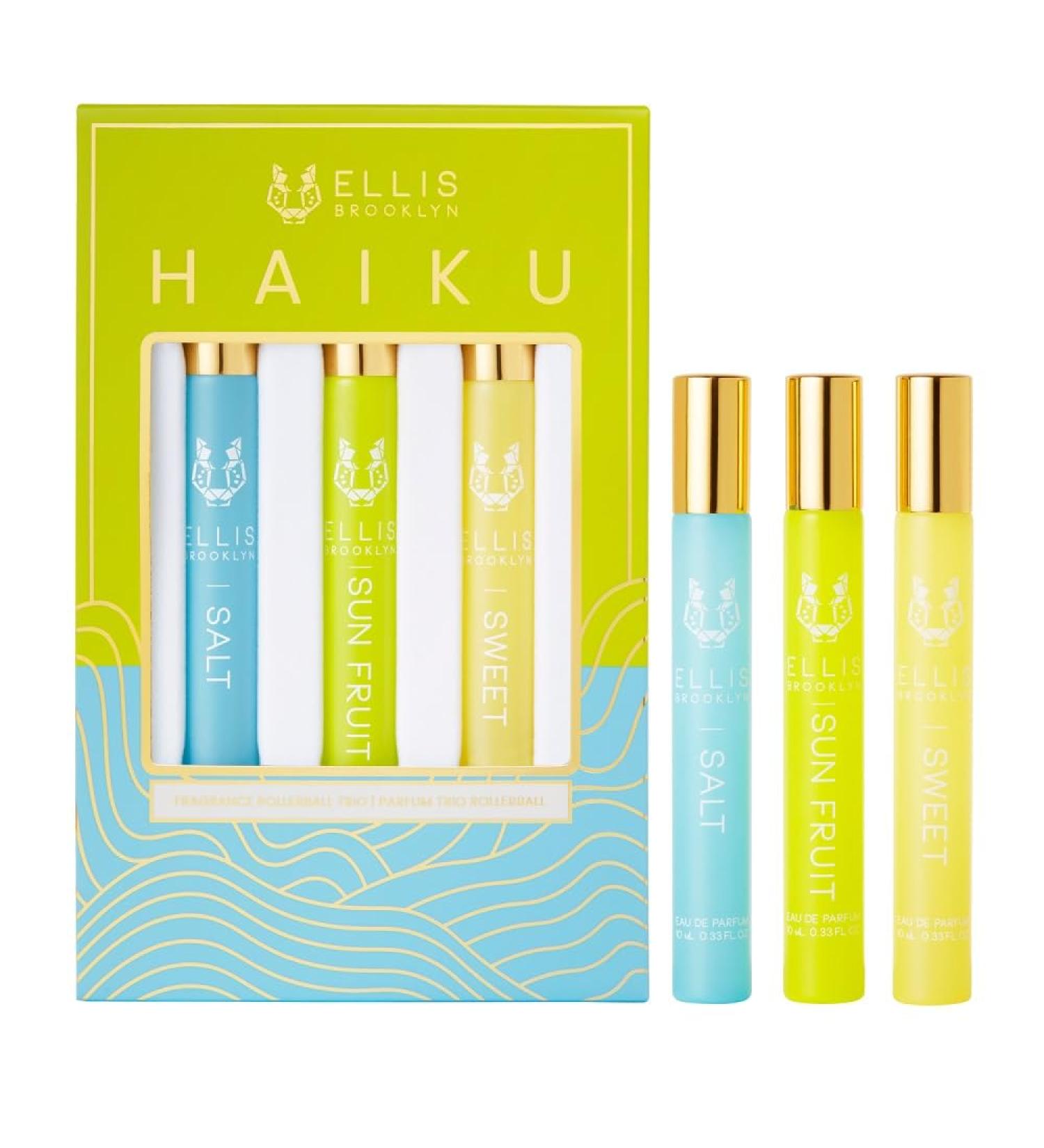 Ellis Brooklyn HAIKU Fragrance Trio - Clean Perfume SALT SWEET & SUN FRUIT Rollerball Perfume for Women Travel Size Perfume Gift Sets for Women SALT SUN FRUIT SWEET 0.33 Fl Oz (Pack of 3) - Buy Online on GoSupps.com