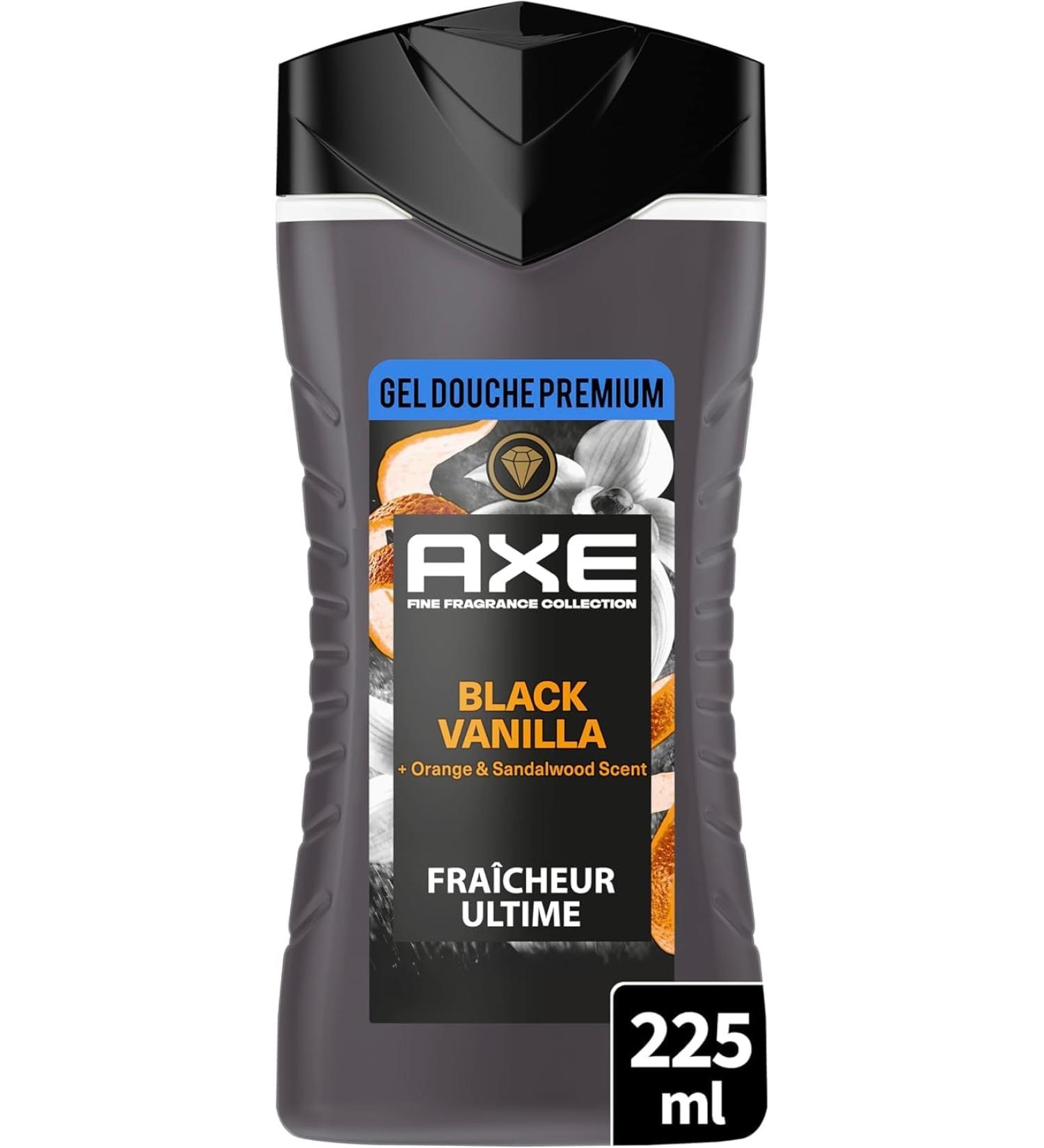 AXE - Gel Douche - Collection Prestige - Black Vanilla - 12h de fra cheur - Parfum frais et gourmand de vanille orange et bois de santal - Agents hydratants 100% d origine v g tale - 225ml 225 ml (Lot de 1) AXE Collection Parfum Prestige SG Black Vanilla  - Buy Online on GoSupps.com