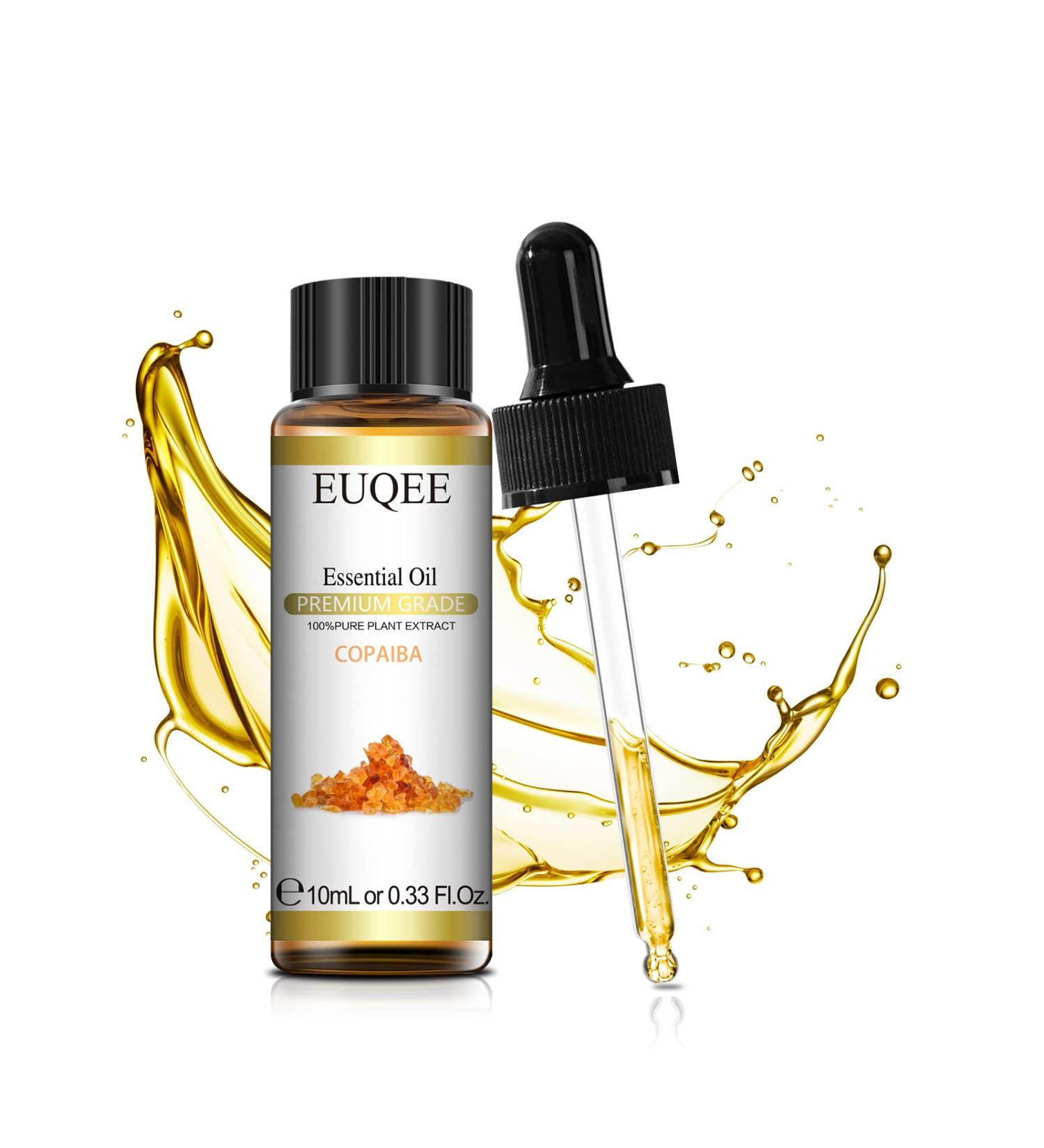 EUQEE Copaiba Essential Oil 10ml - 100% Natural Aromatherapy Oil for Diffusers, Relaxation, and Candle Making - Buy Online on GoSupps.com