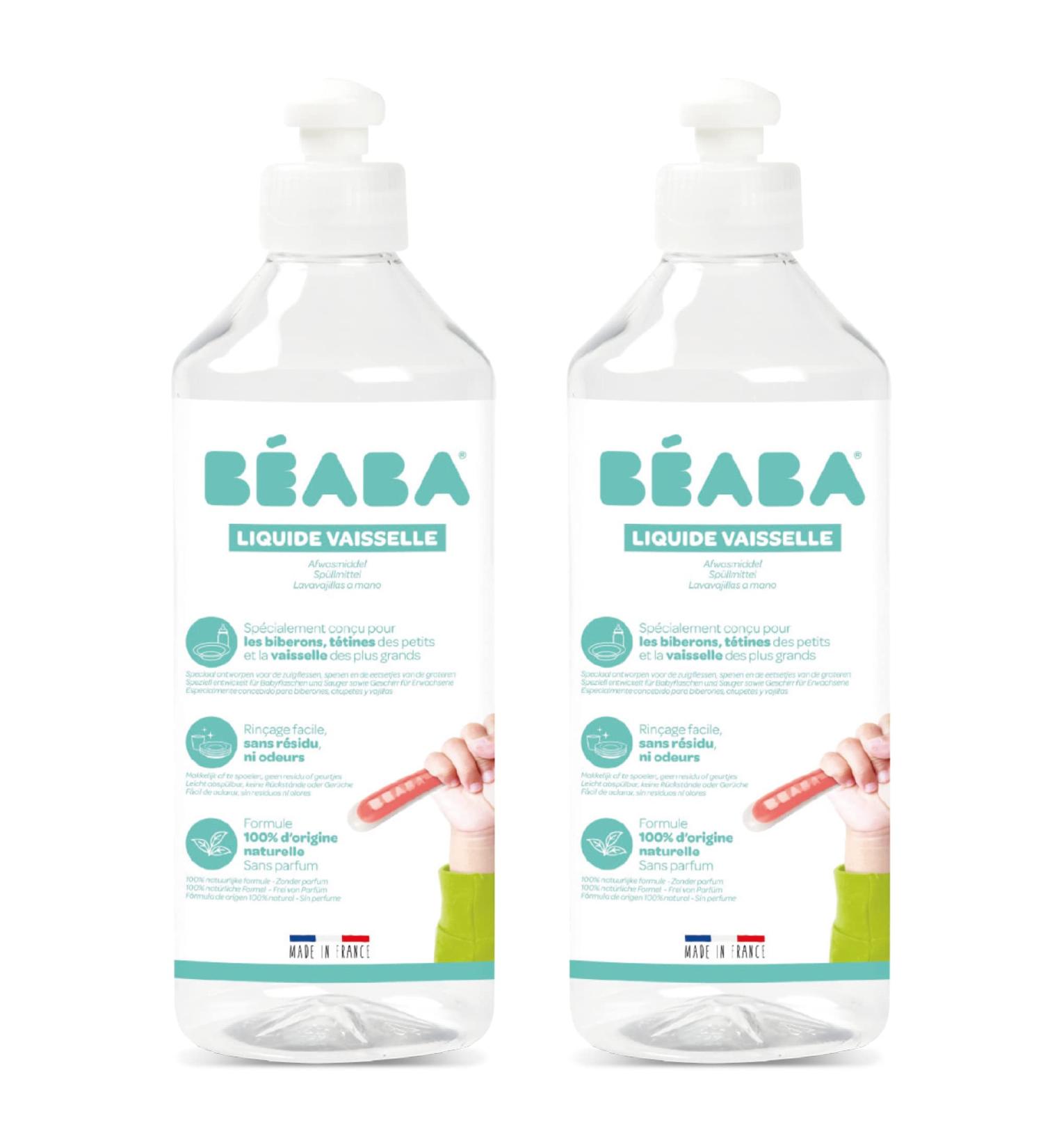 B aba Natural Baby Bottle & Dishwashing Detergent - 100% Biodegradable Perfume-Free 2x500ml Pack - Safe for Babies - Buy Online on GoSupps.com