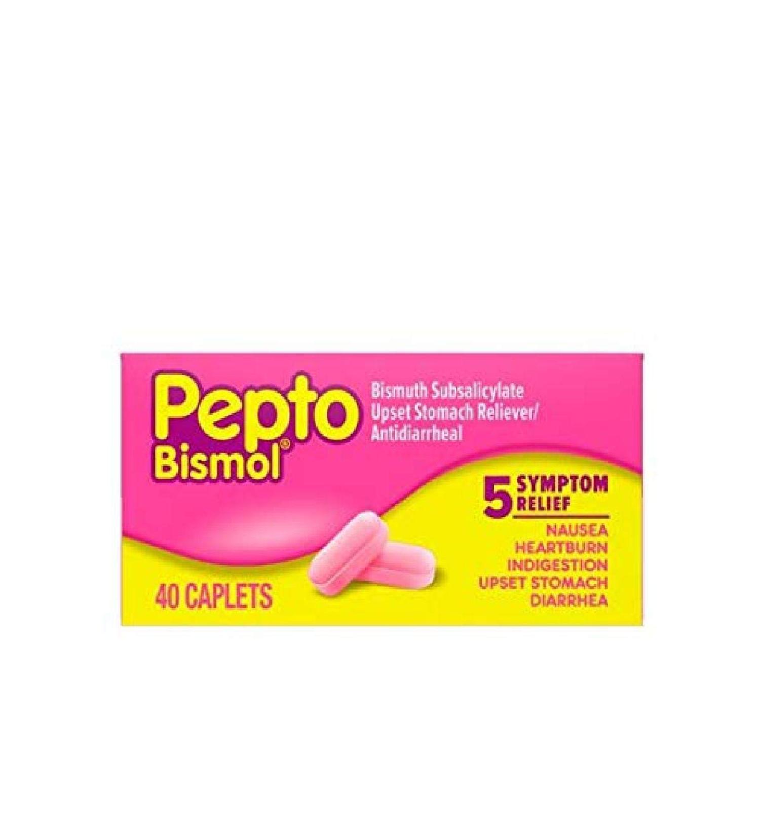 Pepto-Bismol Caplets, 40 Count (Pack of 1) unflavored 40 Count (Pack of 1)