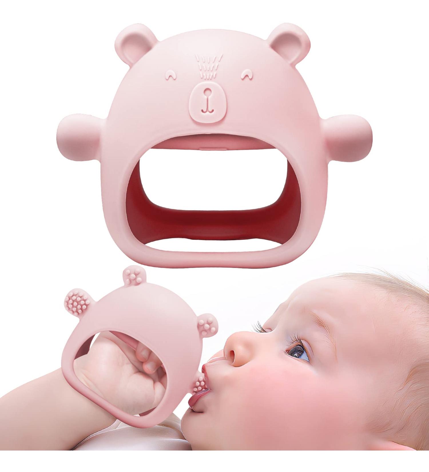 NiBaby Silicone Teething Mitten for Babies 3-12 Months - Anti-Drop Teether Glove BPA-Free, Pain Relief Toy (Pink) - Buy Online on GoSupps.com