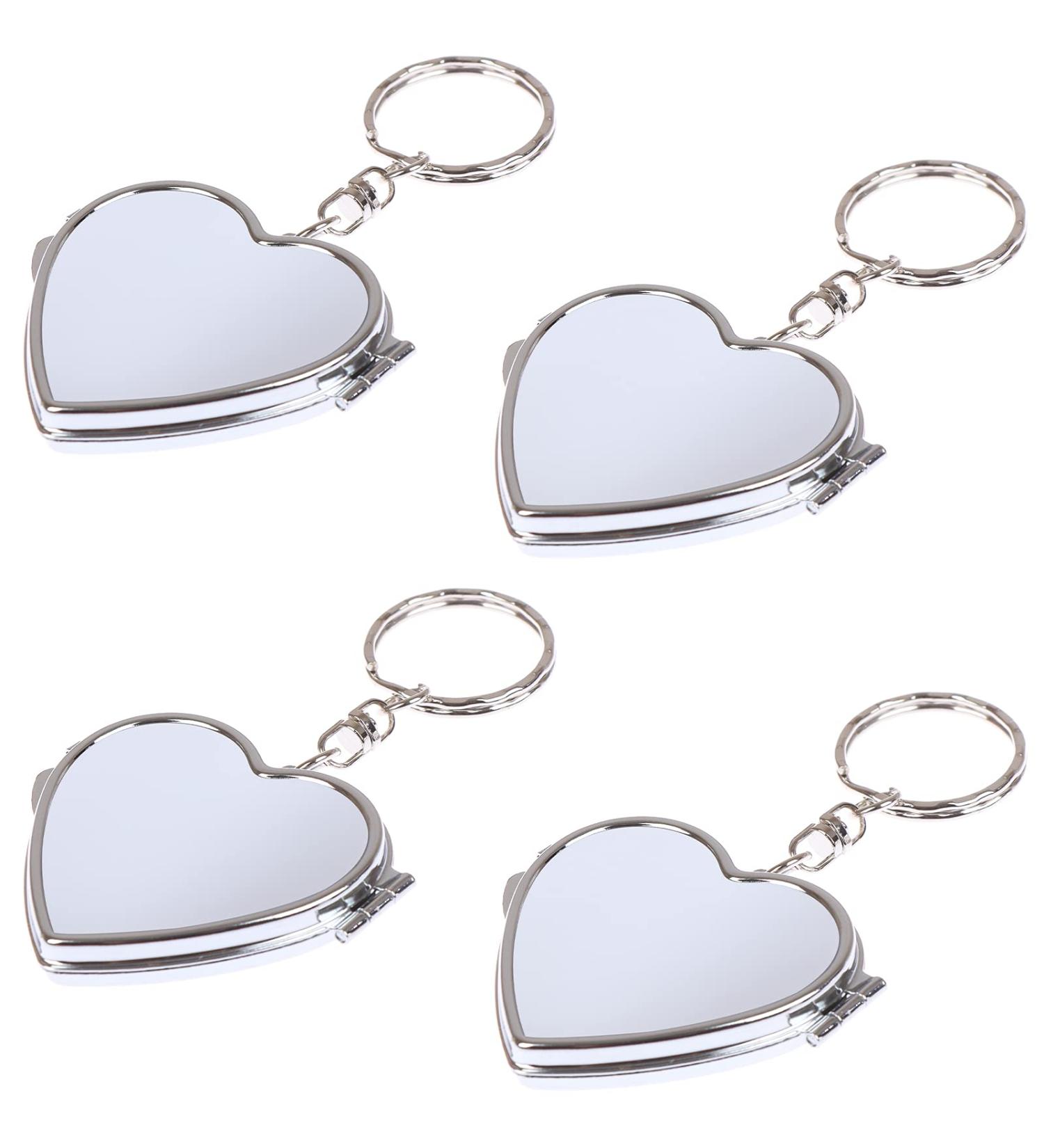 LotCow Portable Heart Shape Folding Mirror - 4Pack Compact Cosmetic Mirror with Keychain - Buy Online on GoSupps.com