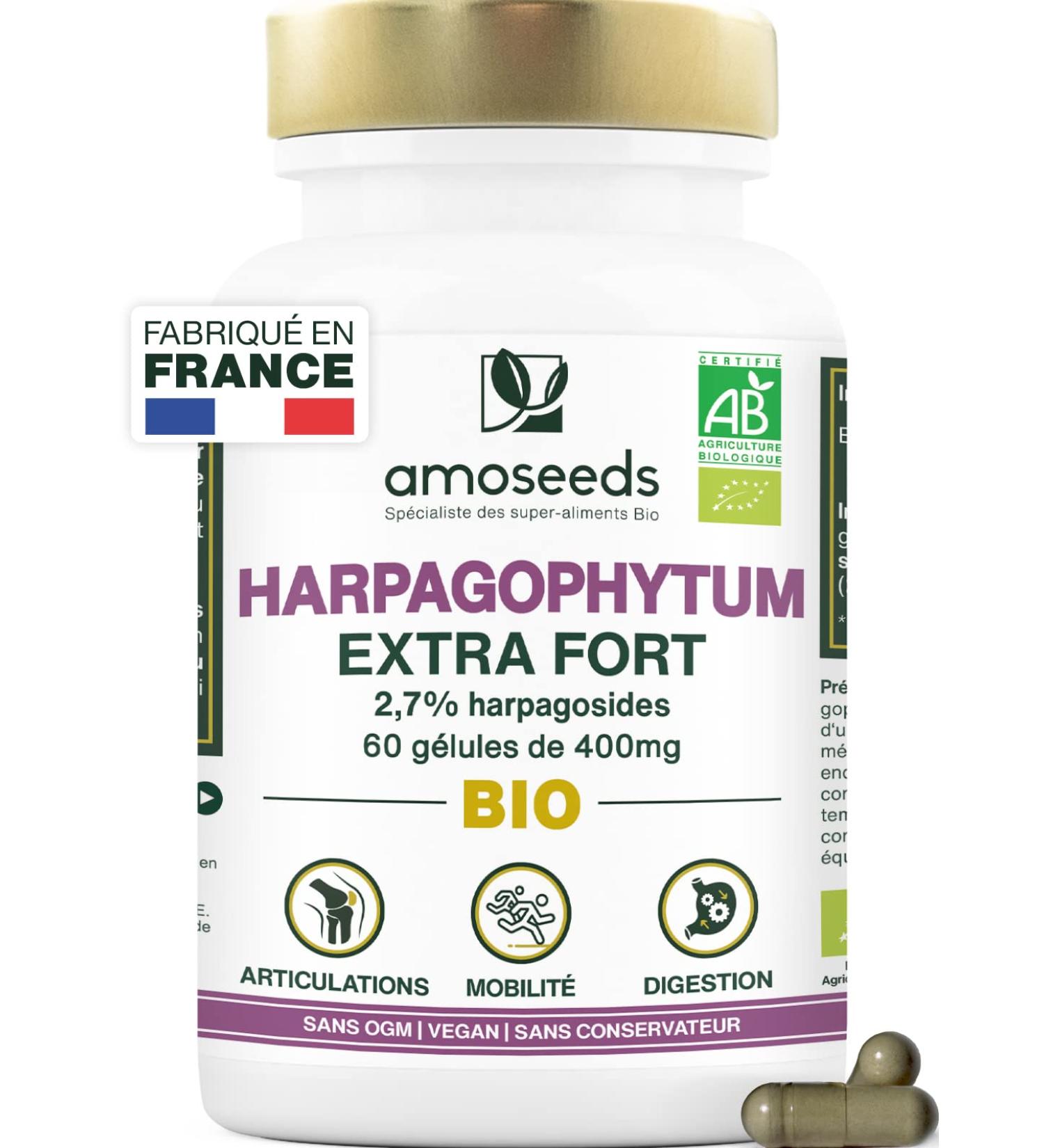 Harpagophytum ORGANIC Extra Strong | 3000mg per day 2.7% Harpagosides | Joints Tendons Mobility | Devil's Claws | 60 Vegan Capsules | Top Quality - Buy Online on GoSupps.com
