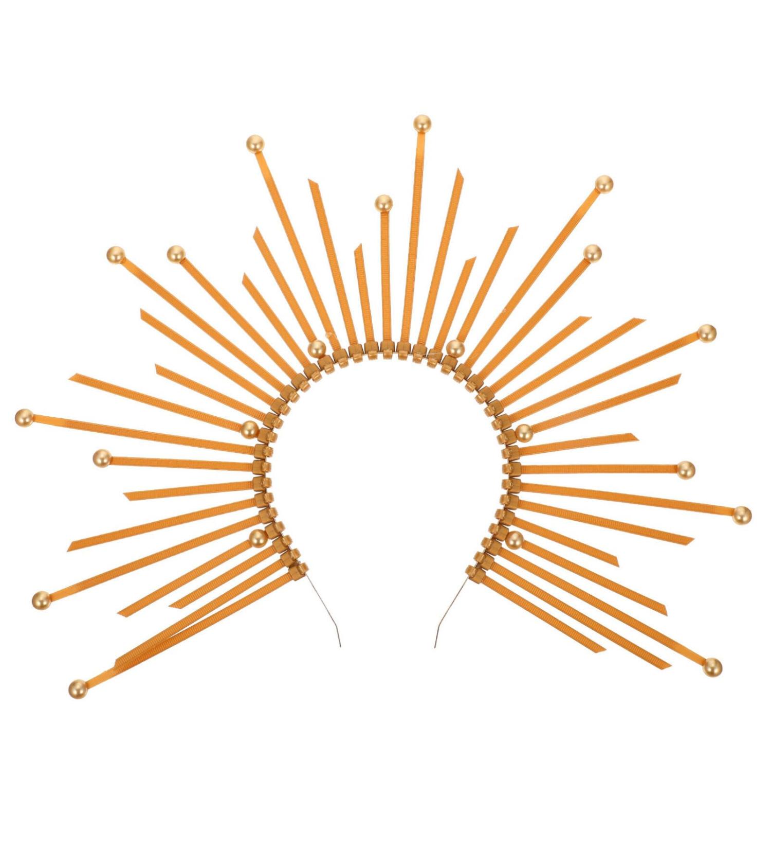 Luxshiny Halo Crown Headband Zip Tie Headband Golden Headband Goddess Halo Crown for Cosplay Halloween Costume Party (Bead) Golden 1 - Buy Online on GoSupps.com