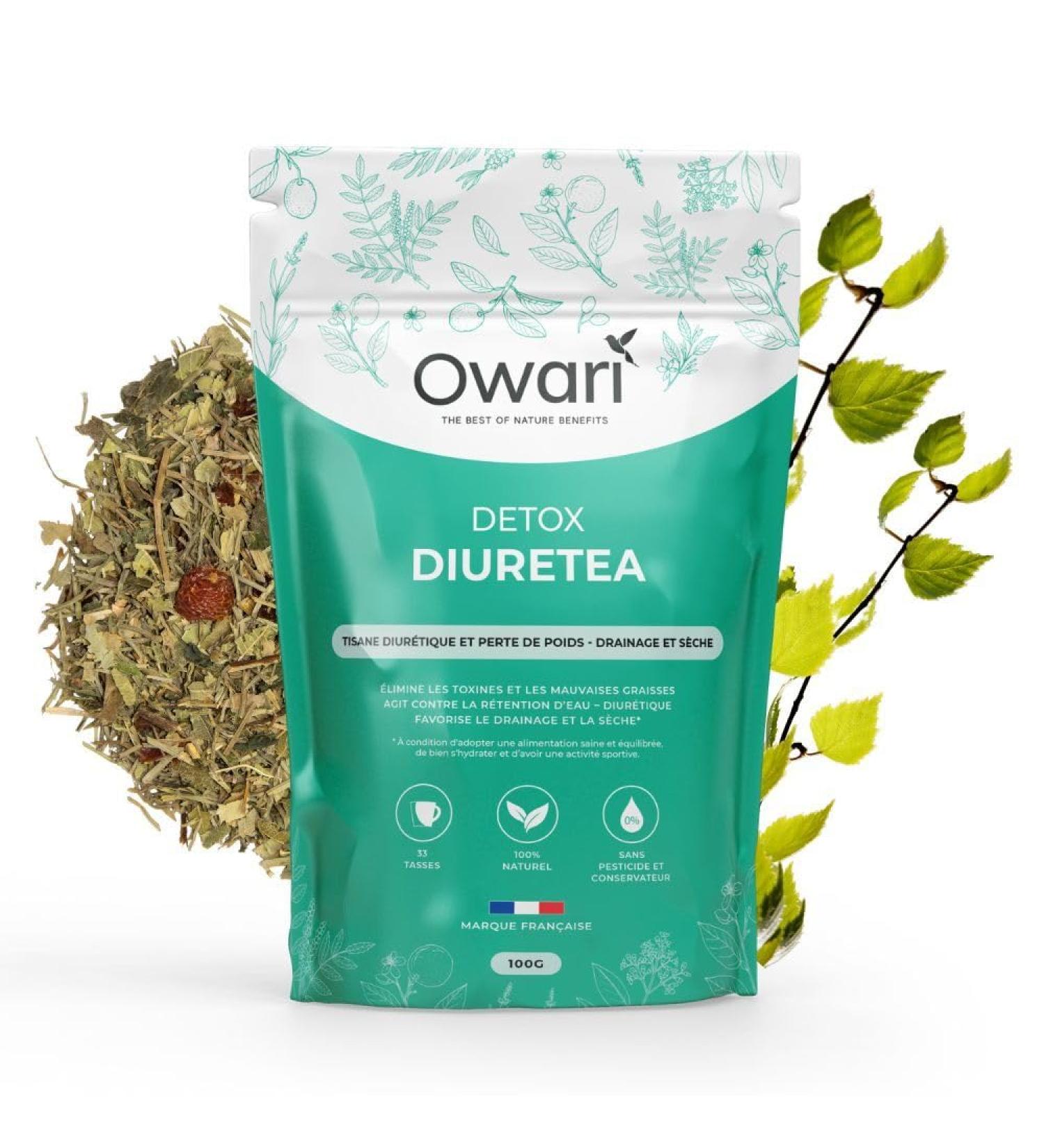 Owari Diuretea - Detox Tea - Powerful Draining Herbal Tea - Loose Tea Infusion - Water Retention Herbal Tea - 100 g - 100% Natural Ingredients - Herbal Tea Made in France - Buy Online on GoSupps.com