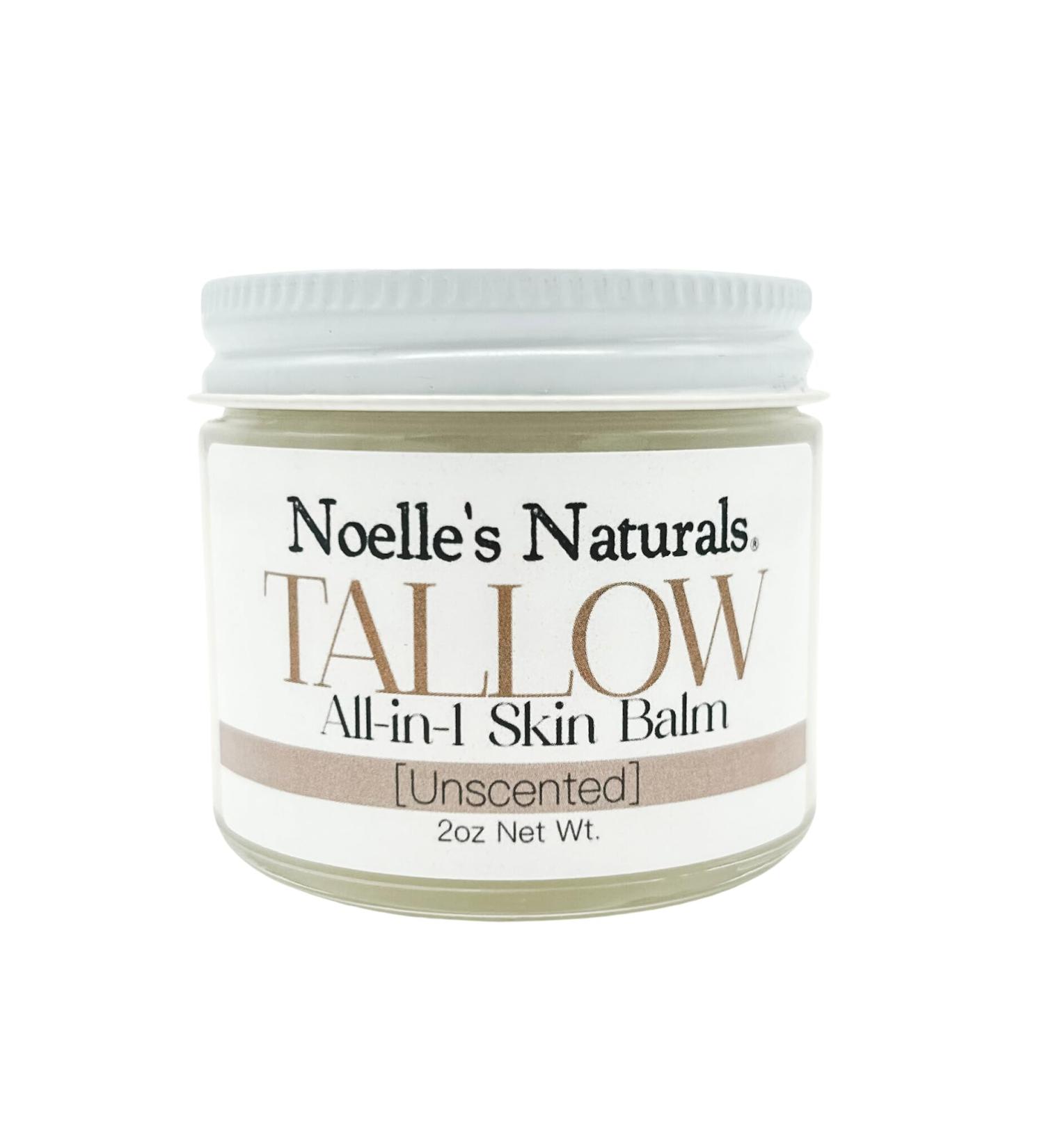 Noelle's Naturals 100% Grassfed Tallow Balm (2oz) - Unscented - Fragrance Free - Paleo Skincare - Herb-Infused - Moisturizing Body Butter for Dry Skin Stretch Marks & More! - Buy Online on GoSupps.com
