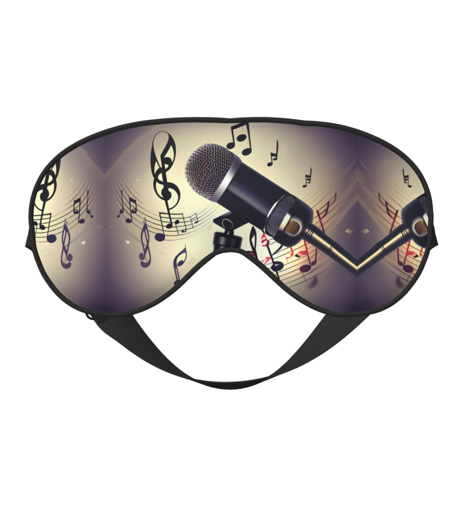 Microphone with Music Note Mask for Relaxation | Adjustable Soft Blindfold for Deep Sleep & Travel - Buy Online on GoSupps.com