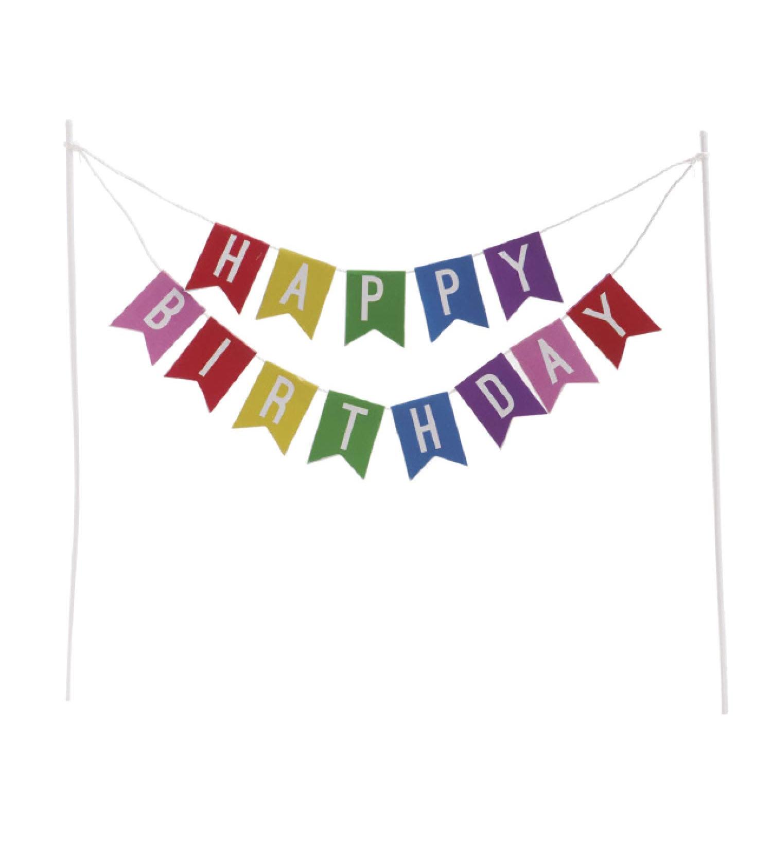 Dekora - Happy Birthday Bunting Cake Topper - Birthday Cake Topper With Colorful Bunting Happy Birthday Flags - Buy Online on GoSupps.com