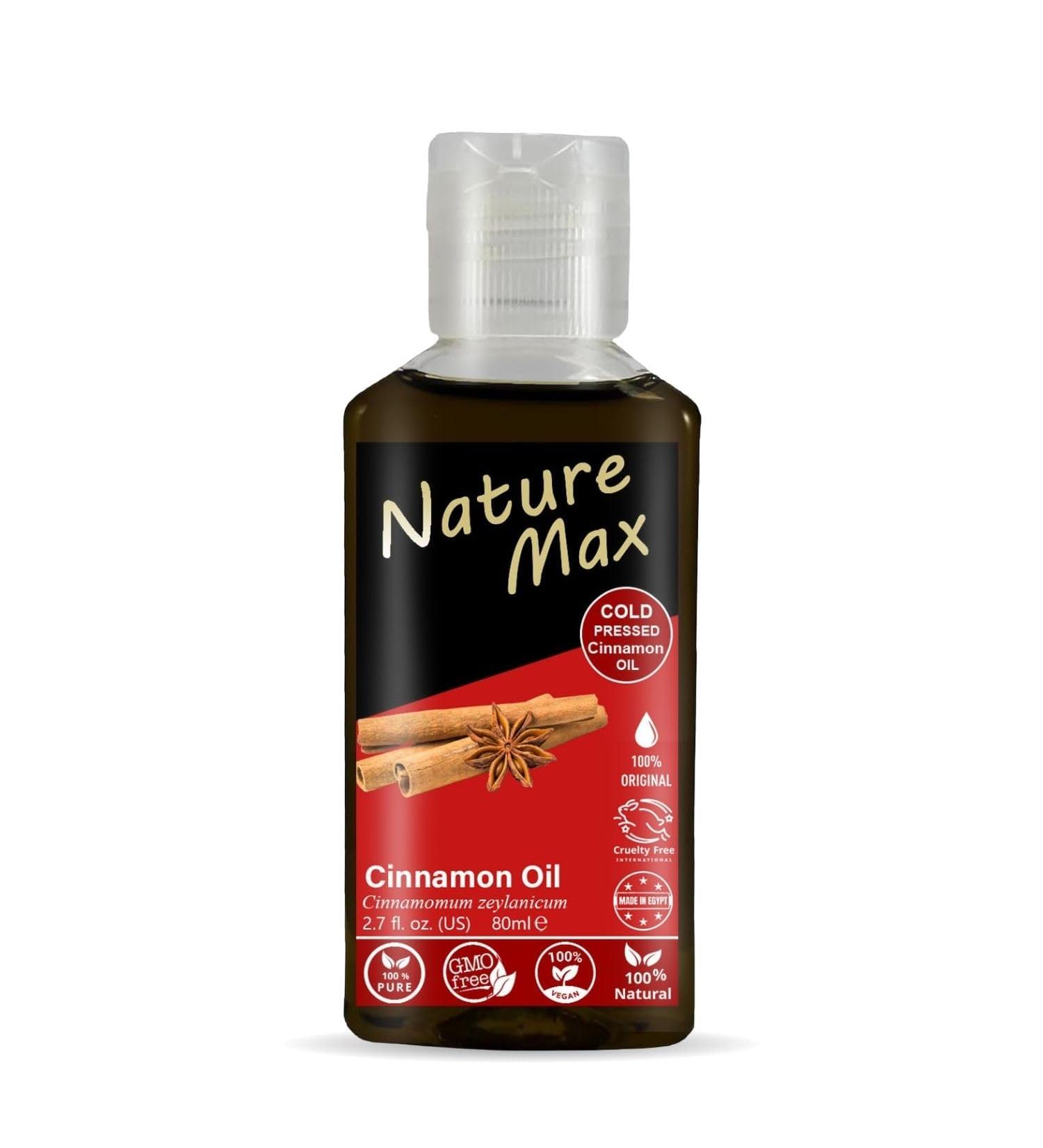 Nature Max Cinnamon Oil Pure Natural Cold Pressed Concentrated Crude Perfect Fresh For Hair Skin Cooking No Gmo No Additives Kosher Halal (1 Pack 2.70 oz / 80 ml)  - Buy Online on GoSupps.com