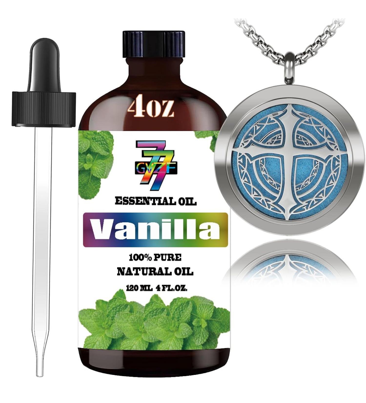 GV77ZF Essential Oil Diffuser Necklace and Vanilla Essential Oil (4oz/120ml) Combo Set - Buy Online on GoSupps.com