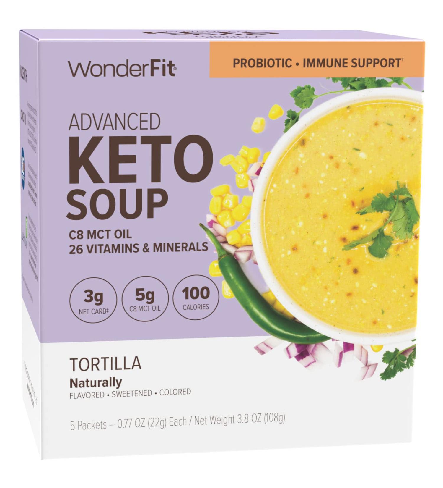 WonderSlim Keto Soup C8 MCT Oil Tortilla - Low Carb, Probiotic, Immune Support (5ct) - Buy Online on GoSupps.com