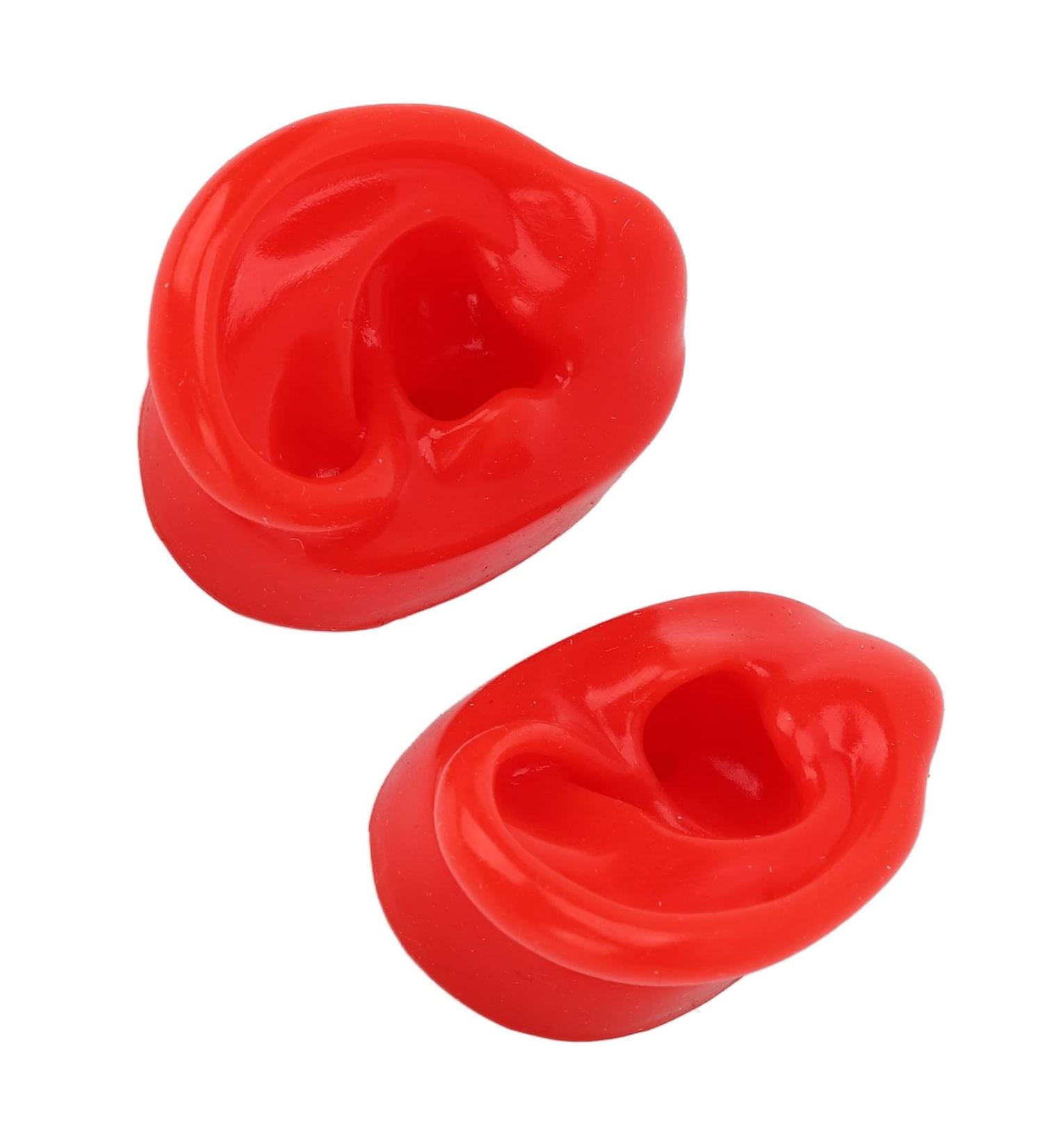 Silicone Soft Ear Model with Large Base for Acupuncture Clinics - Red | Durable & Slick Design - Buy Online on GoSupps.com