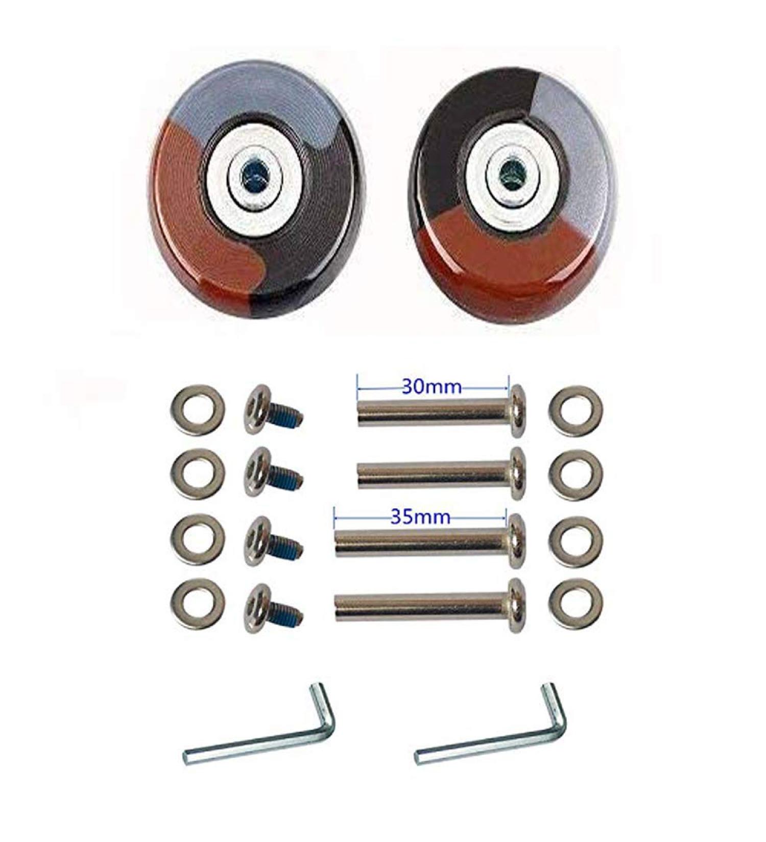 F-ber 50mm x 18mm Multi Color Luggage Suitcase Wheels with ABEC 608zz Bearings - Set of 2 Outdoor Skate Replacement Wheels (Brown & Grey) - Buy Online on GoSupps.com