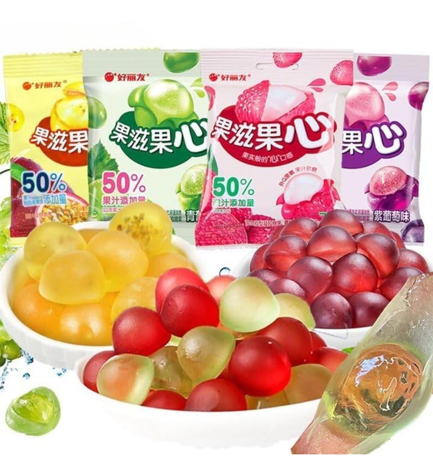 7 flavors Peeling fruit juice fudge white peach strawberry grape Litchi sugar soft candy Toffee 50% Juice Content gummy candy sweets Chewy gumdrop desserts (White Peach Flavor 300g(15bag)) White Peach Flavor 300g(15bag) - Buy Online on GoSupps.com