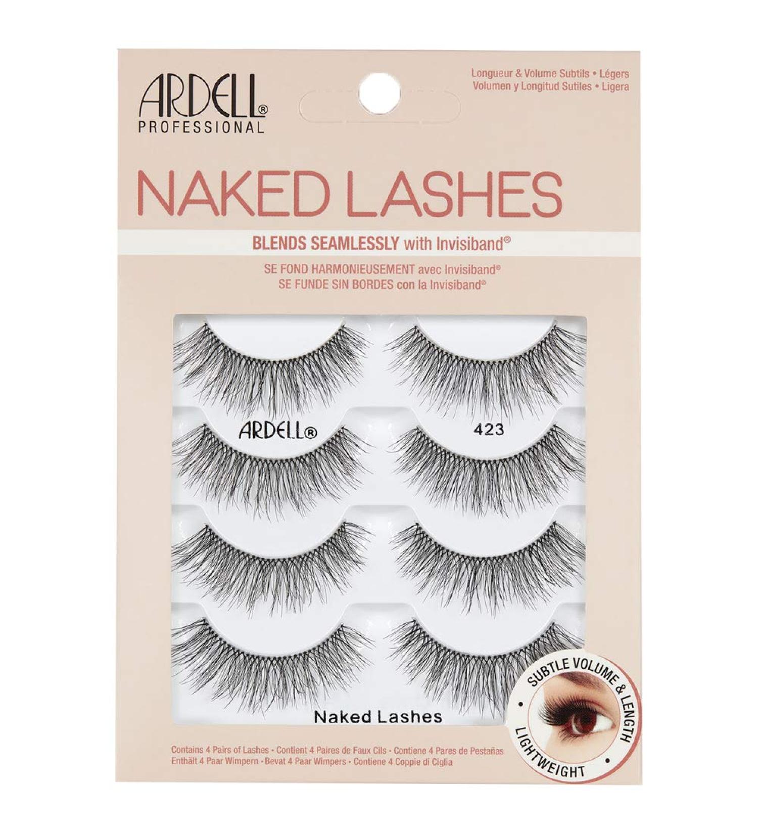 Ardell Naked Lashes human hair eyelashes the original for an unmistakable look (Style 423-4 Pack)