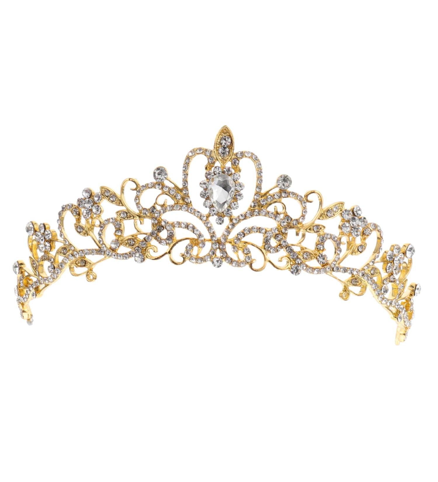 MERRYHAPY Large Rhinestone Crown Hair Ties for Women Hair Bands for Womens Hair Women Hair Accessories Hair Accessory Bridal Headdress Women s Jewelry Rhinestone Bridal Crowns Wedding Alloy - Buy Online on GoSupps.com