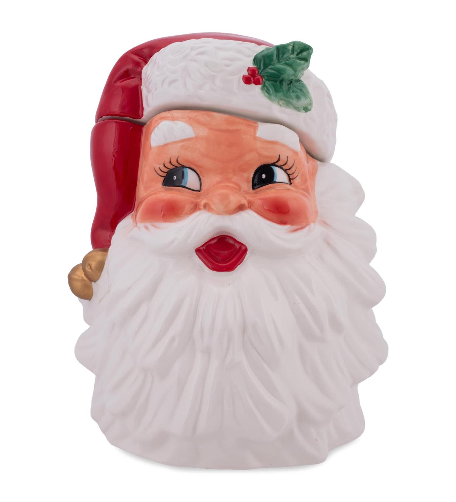 Transpac Santa Bright Red & Classic White 11.75 Ceramic Christmas Cookie Jar - Buy Online on GoSupps.com