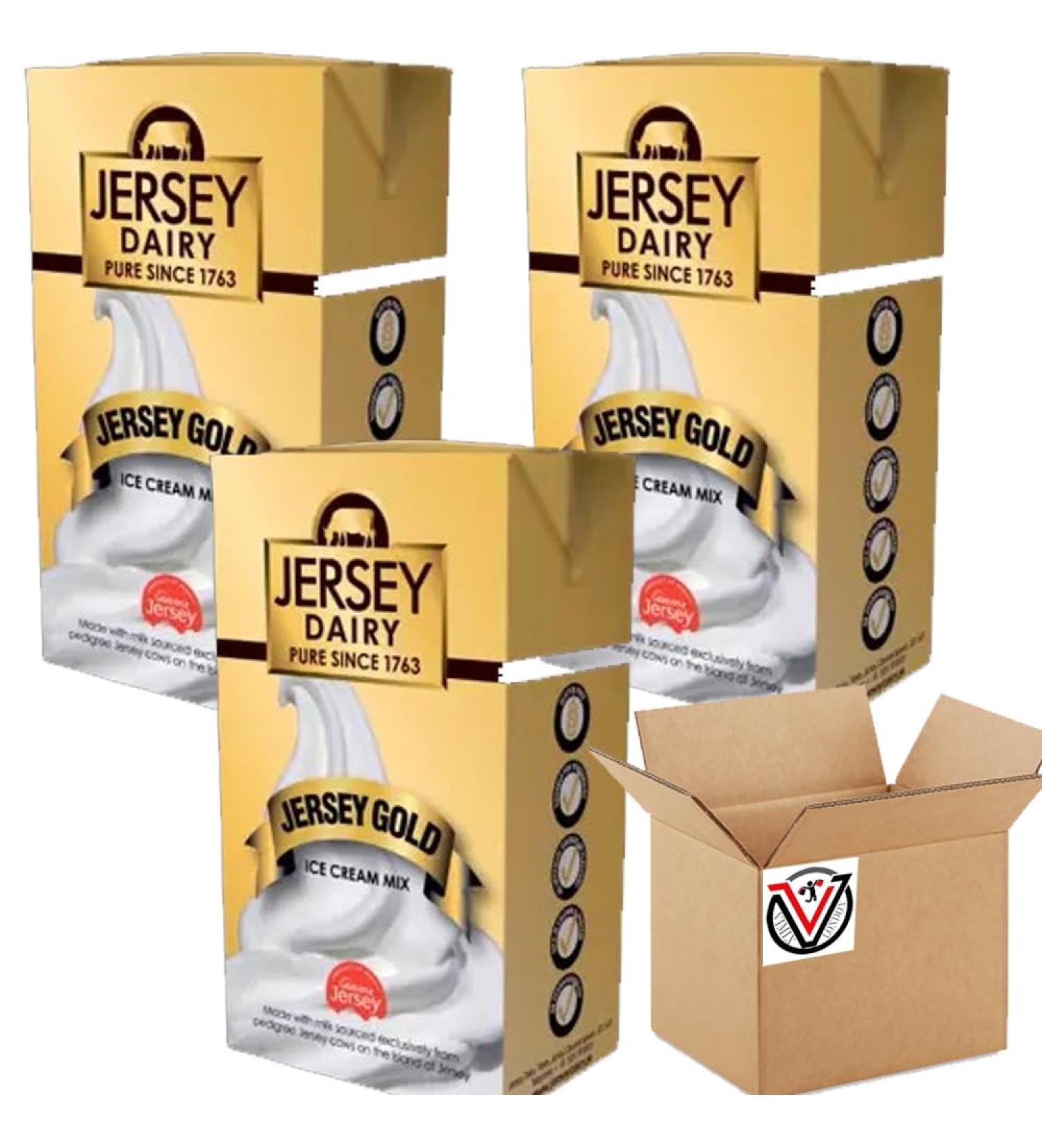 Generic 03 x Jerseyy Dairy Jersey Gold Ice Cream Mix 1l - Soft serve ice cream mix - Buy Online on GoSupps.com