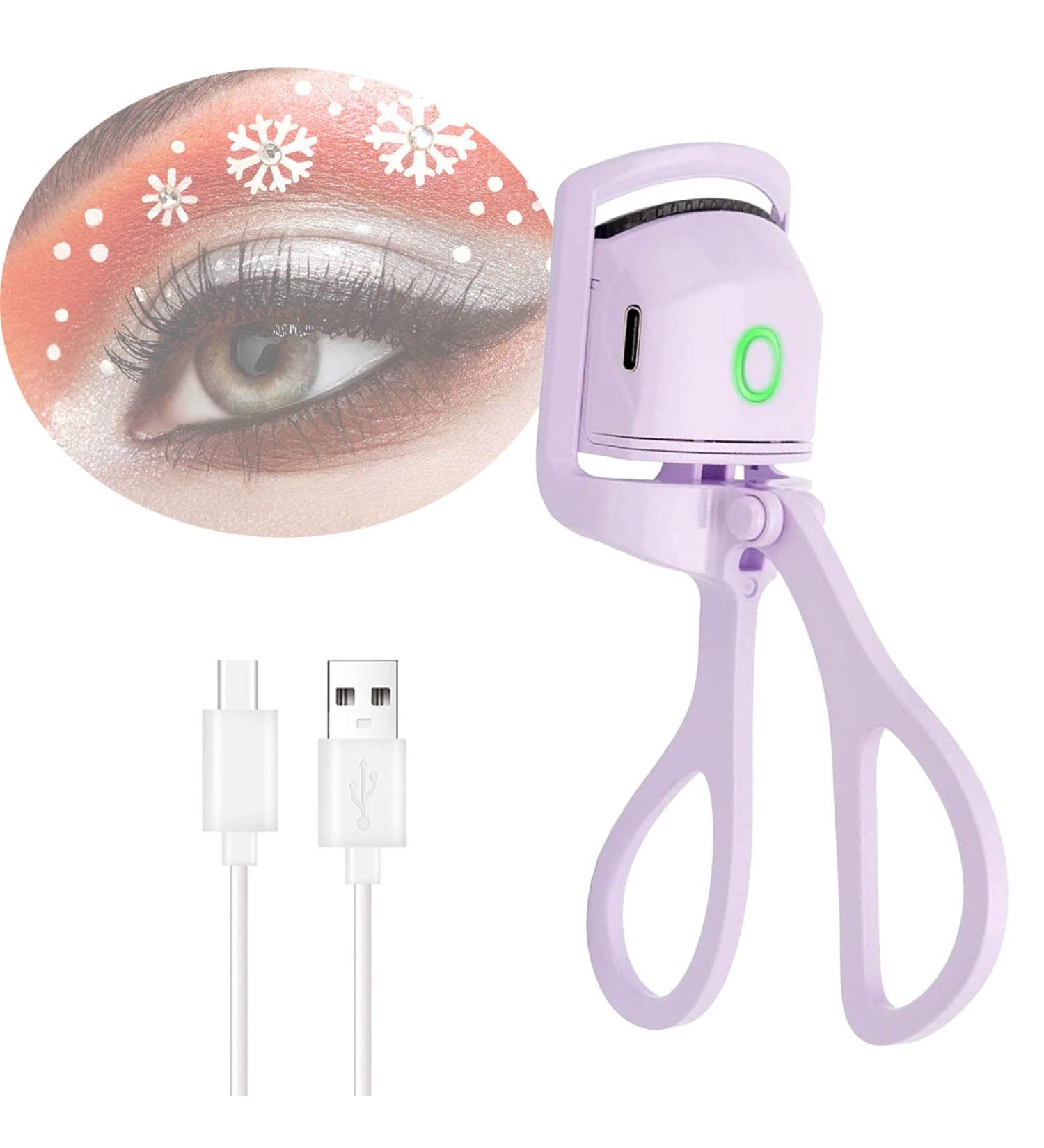 Electric Heated Eyelash Curler - 2 Heating Modes for Quick & Natural Curling - Long Lasting Results - Purple (1Pack) - Buy Online on GoSupps.com
