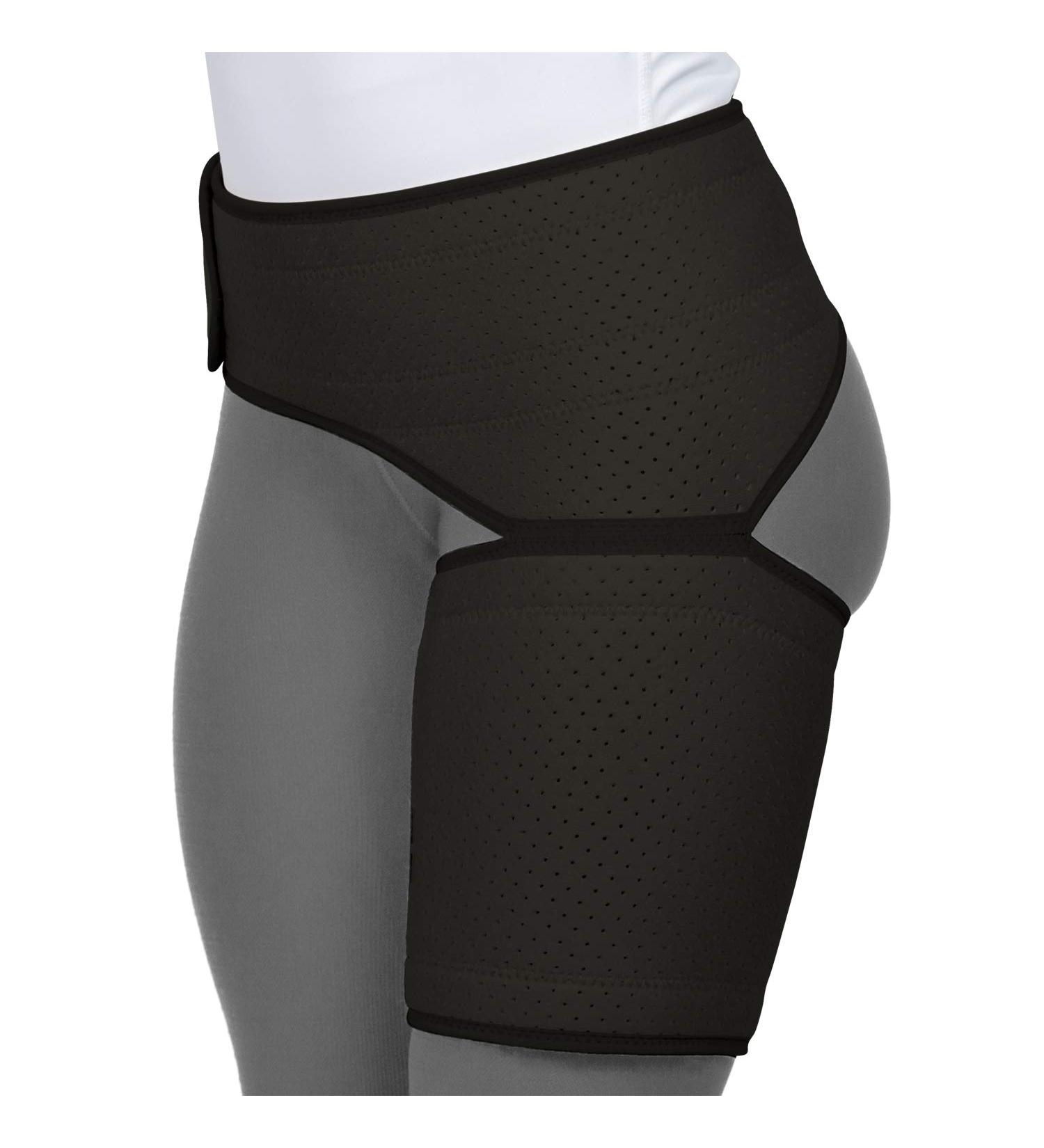 Vive Groin and Hip Brace - Compression Support for Sciatica, Nerve Pain Relief, and Muscle Recovery - Black, 48-58 - Buy Online on GoSupps.com