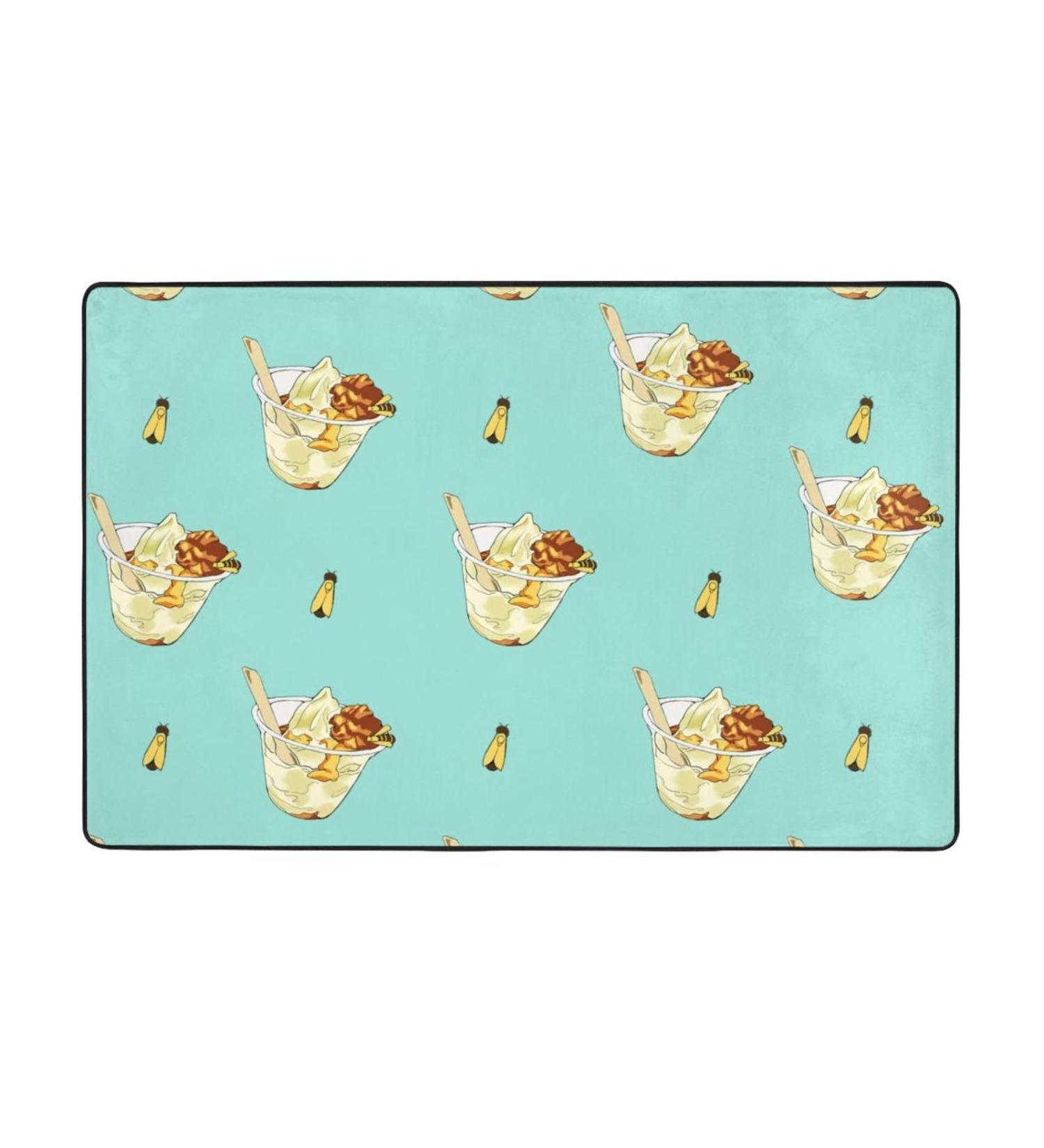Flannel Carpet Honey Sundae Picture 60 x 39 in Non-Slip Durable Suitable for Living Room and Office Bedroom - Buy Online on GoSupps.com
