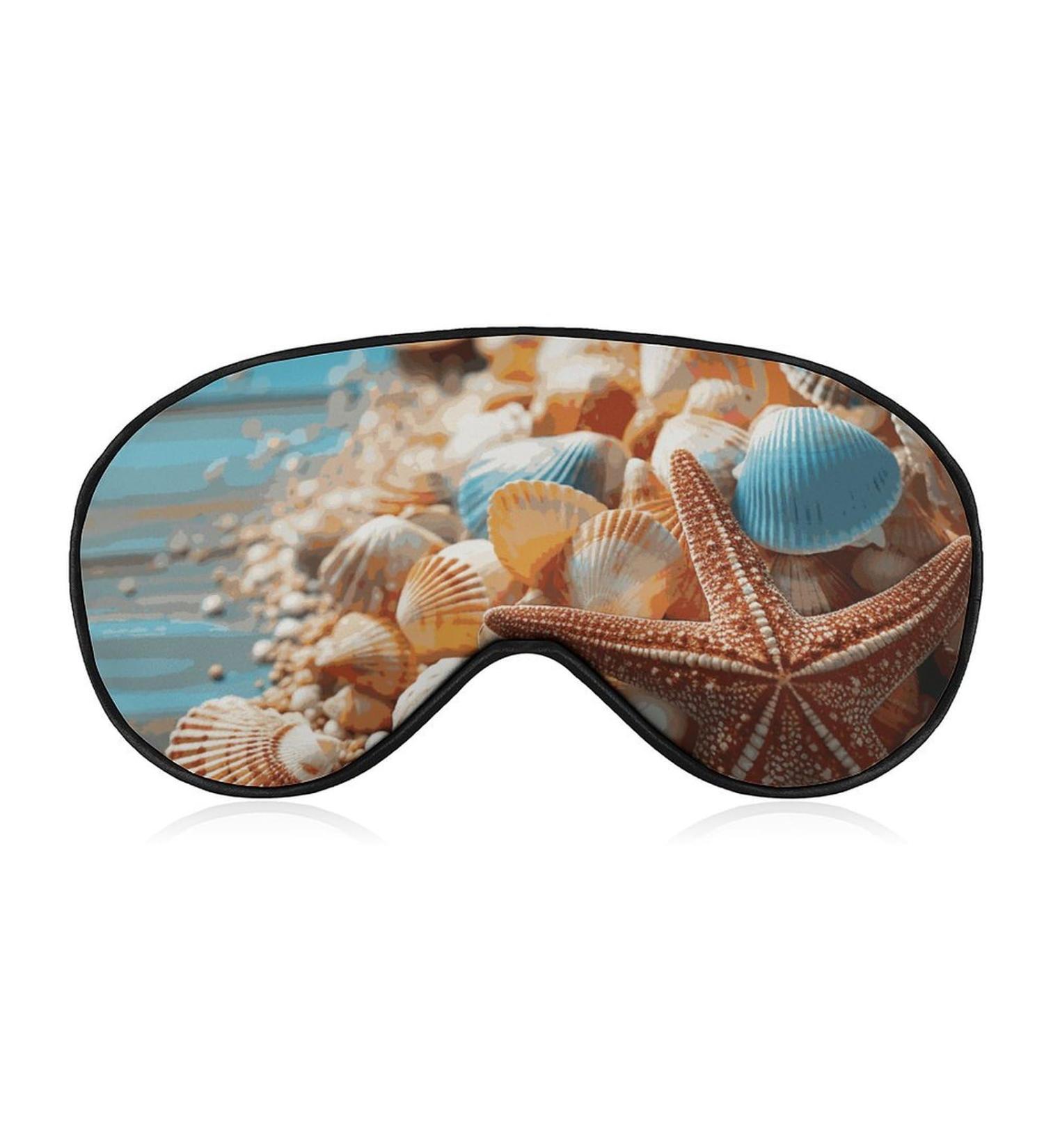 Soft Comfortable Sleep Mask with Adjustable Strap - Sea Shells & Starfish Eye Cover for Work & Travel | Ideal Eye Shade for Men & Women - Buy Online on GoSupps.com