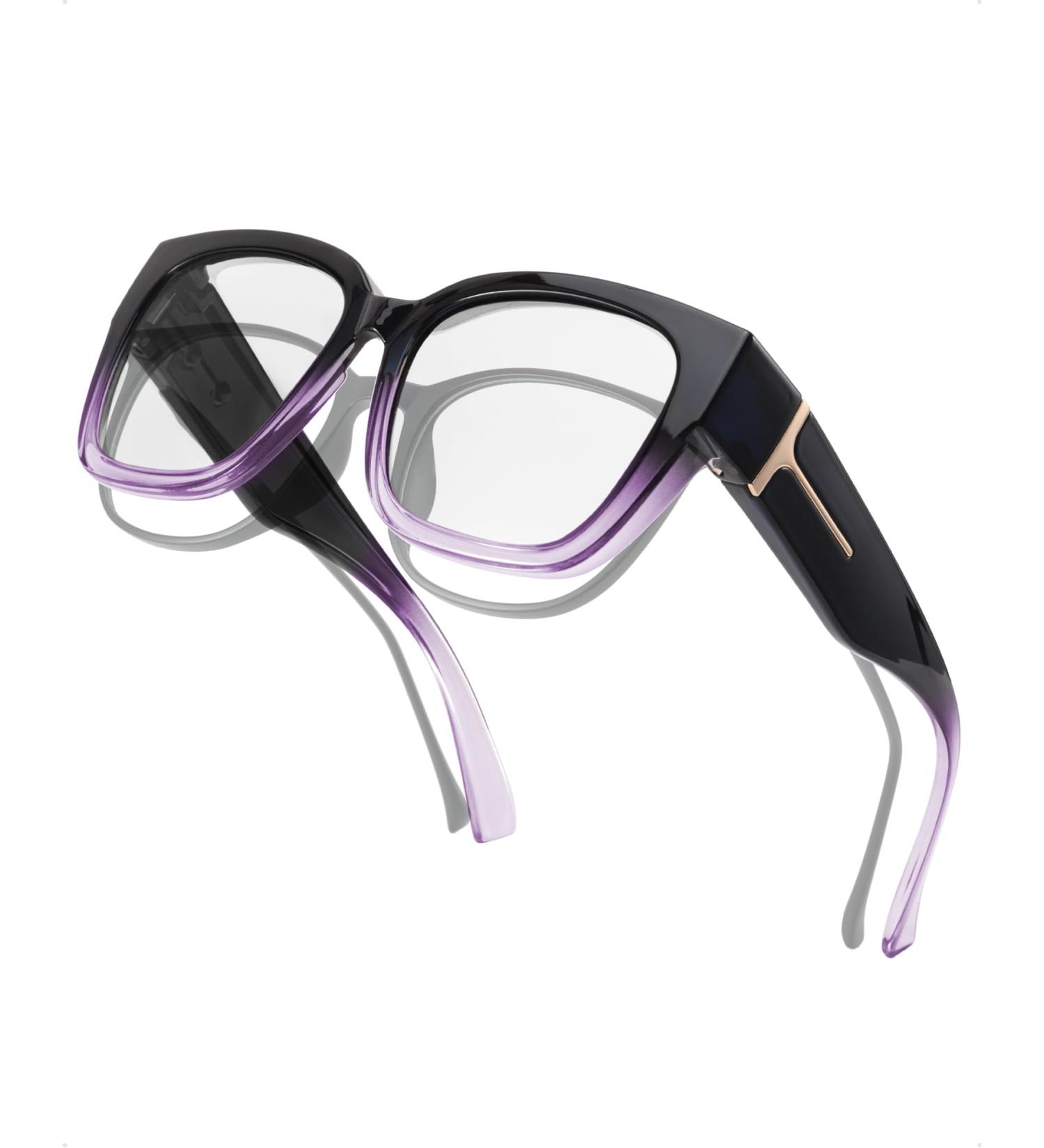 LVIOE Blue Filter Glasses - Reduces Eye Strain for Glasses & Non-Glasses Wearers | Purple Computer Glasses | International Shipping Available - Buy Online on GoSupps.com