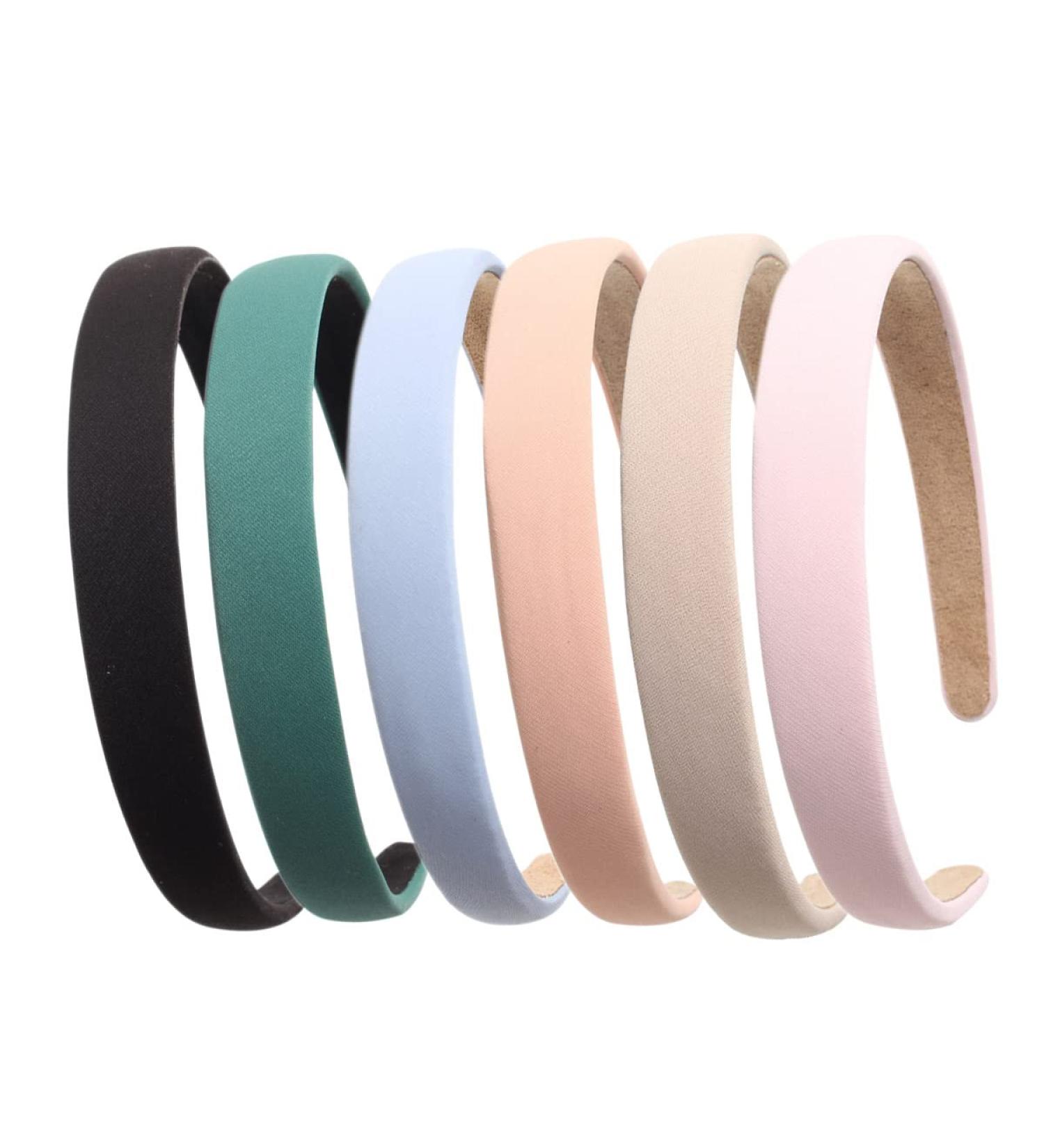 Set of 6 Plain Pink Soft Cloth Headbands for Women - 0.78 inch No Slip Hair Hoops Fashion Accessories - Buy Online on GoSupps.com