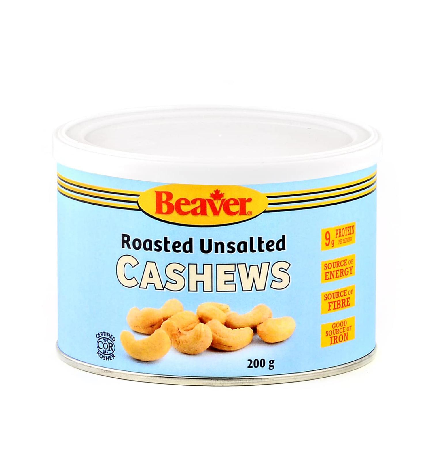 Beaver Roasted Unsalted Cashews - Buy Online on GoSupps.com