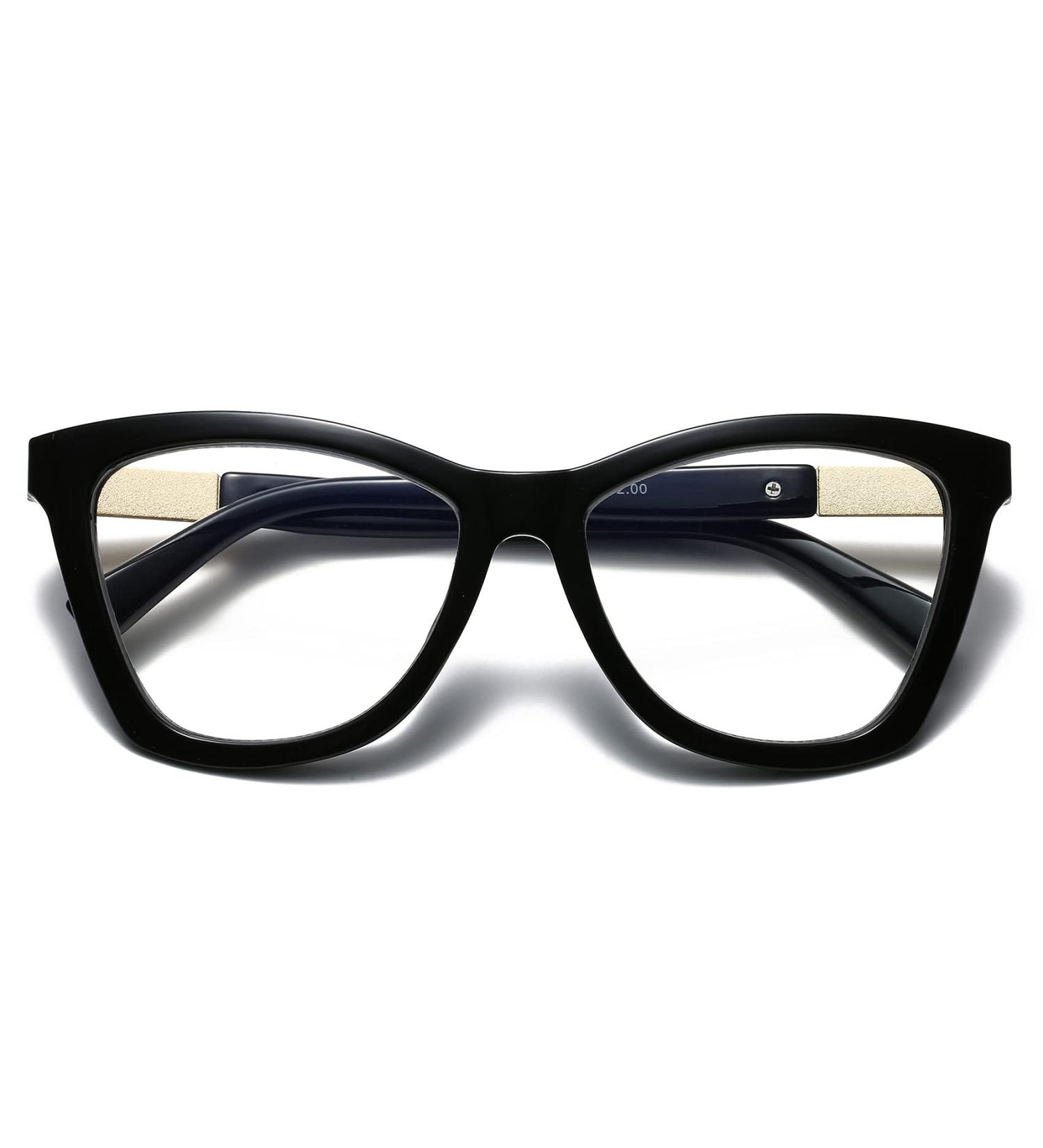 Bevi Anti-Eyestrain Blue Light Blocking Reading Glasses - Large Square Frame - Black (2.5x) - Buy Online on GoSupps.com