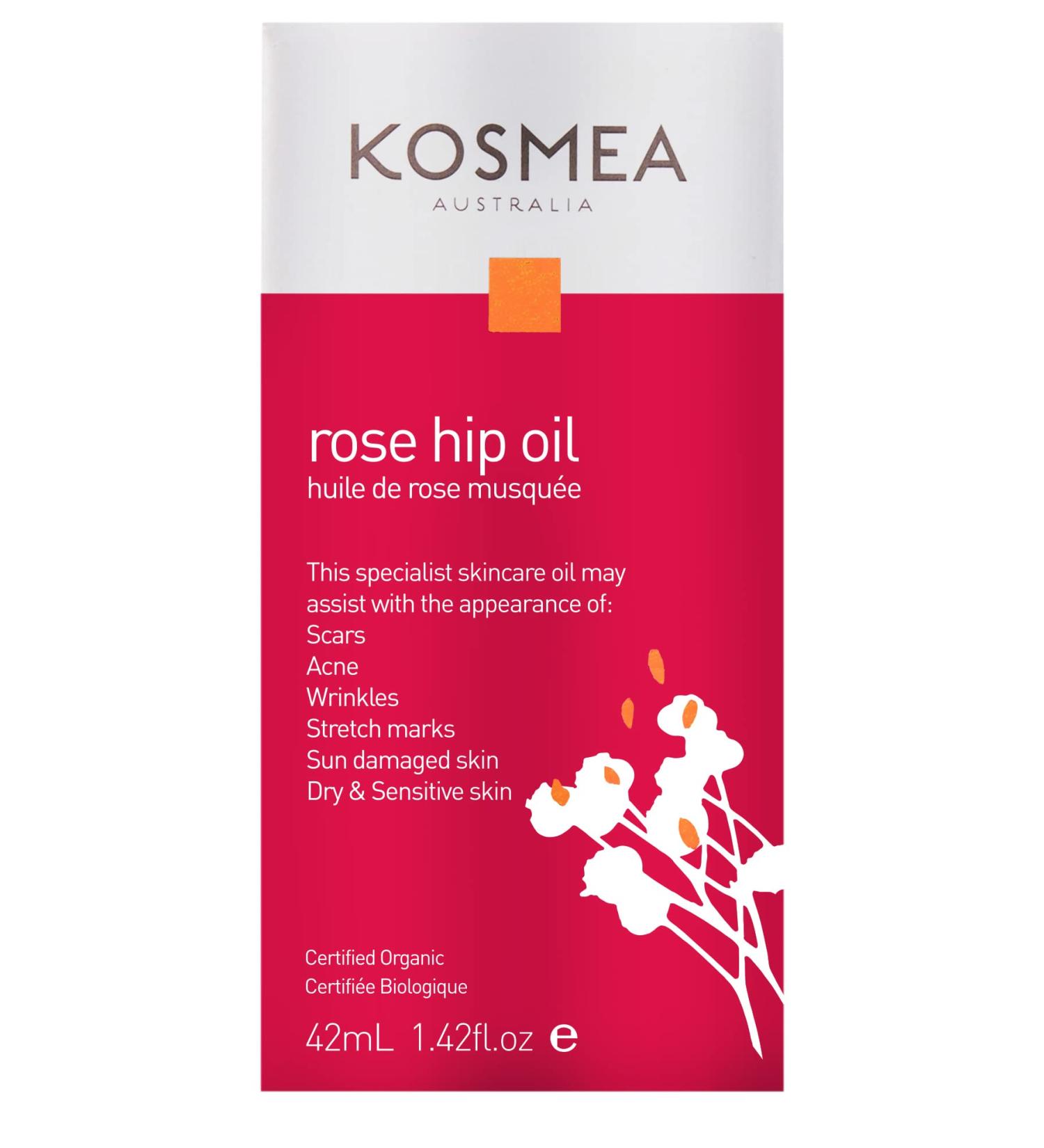 Kosmea Rosehip Oil   Sustainably Harvested  Anti-Aging Benefits for Face & Body   Premium Quality Oil Using the Entire Fruit  Seed & Skin - 1.42 fl oz