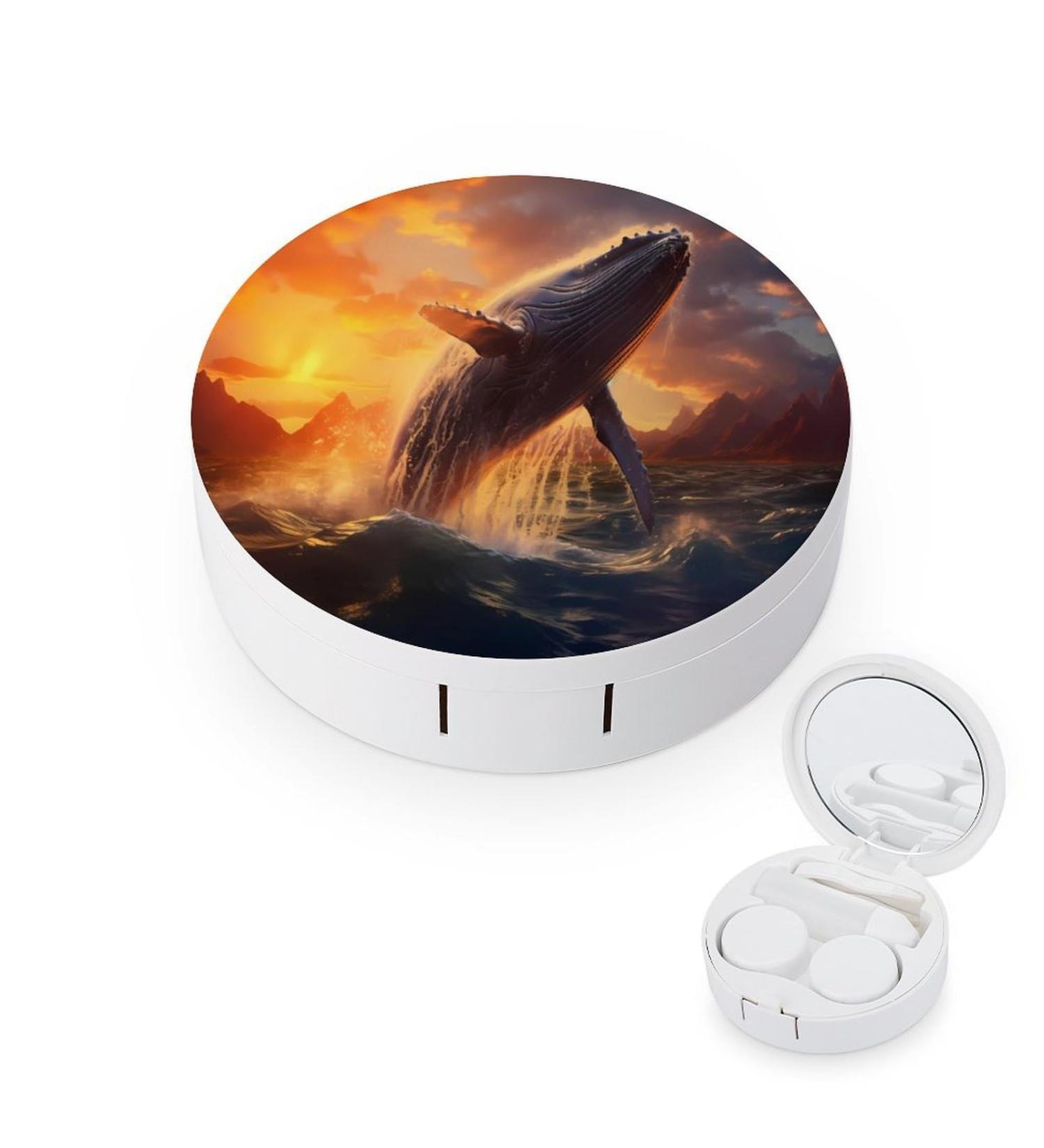 Humpback Whale Contact Lens Travel Kit - Cute Portable Case with Mirror for Daily Use & Outdoor Adventures - Buy Online on GoSupps.com