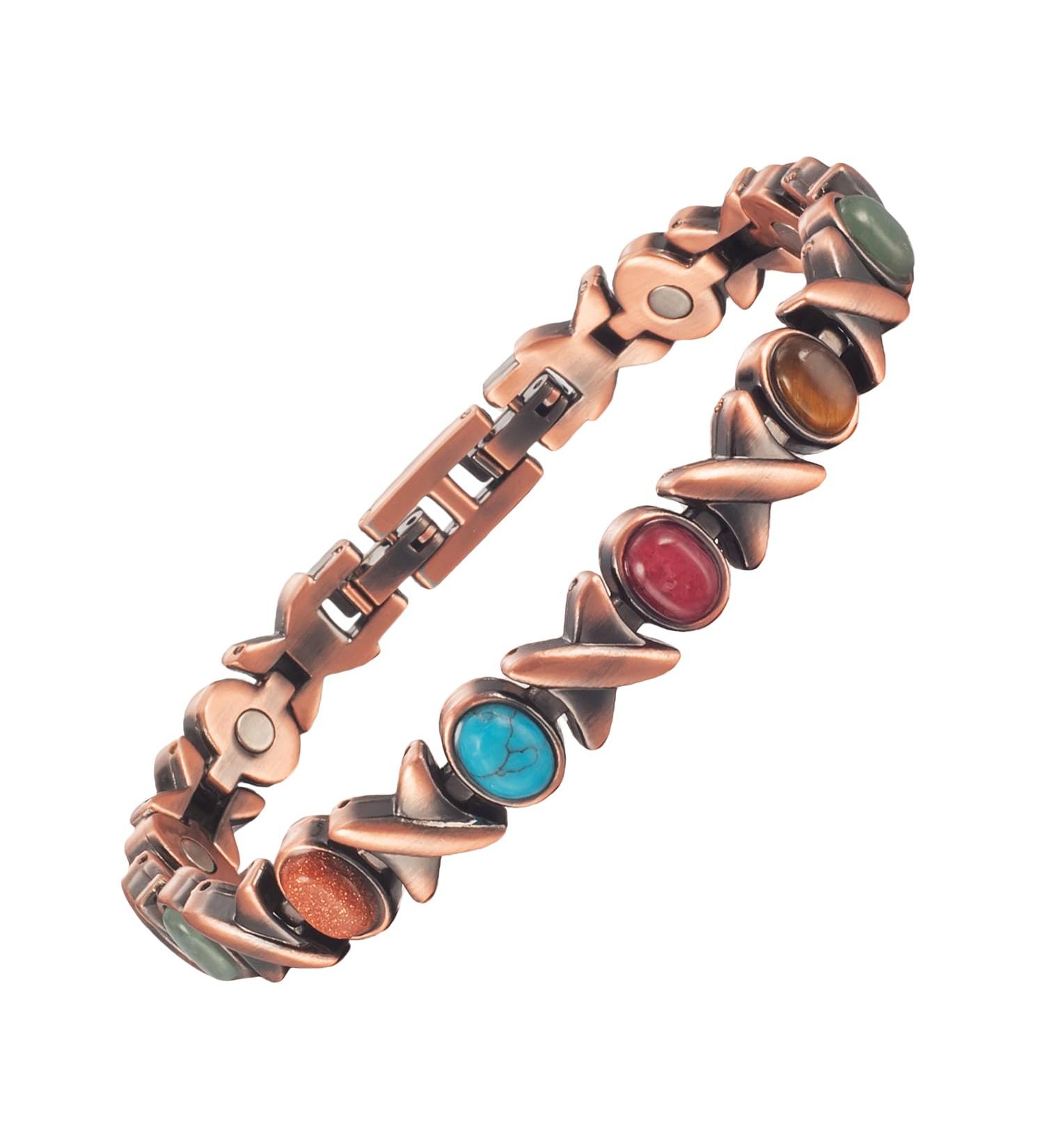 EnerCoppeX Copper Ankle Bracelet for Women Magnetic Pure Solid 99.99% Copper Lymph Detox Anklet 3500 Gauss Effective Magnet (CAC-0176) - Buy Online on GoSupps.com