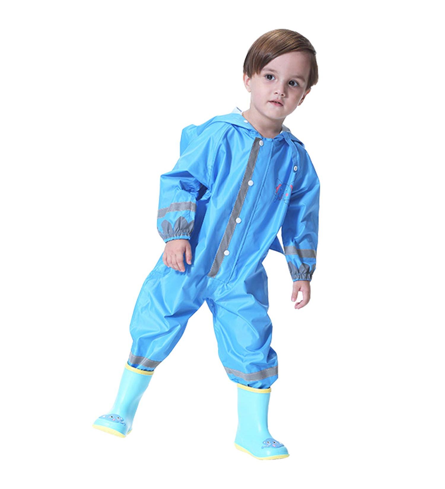 De feuilles Kids Button Rain Suit 7-9 Years Blue Elephant - Buy Online on GoSupps.com