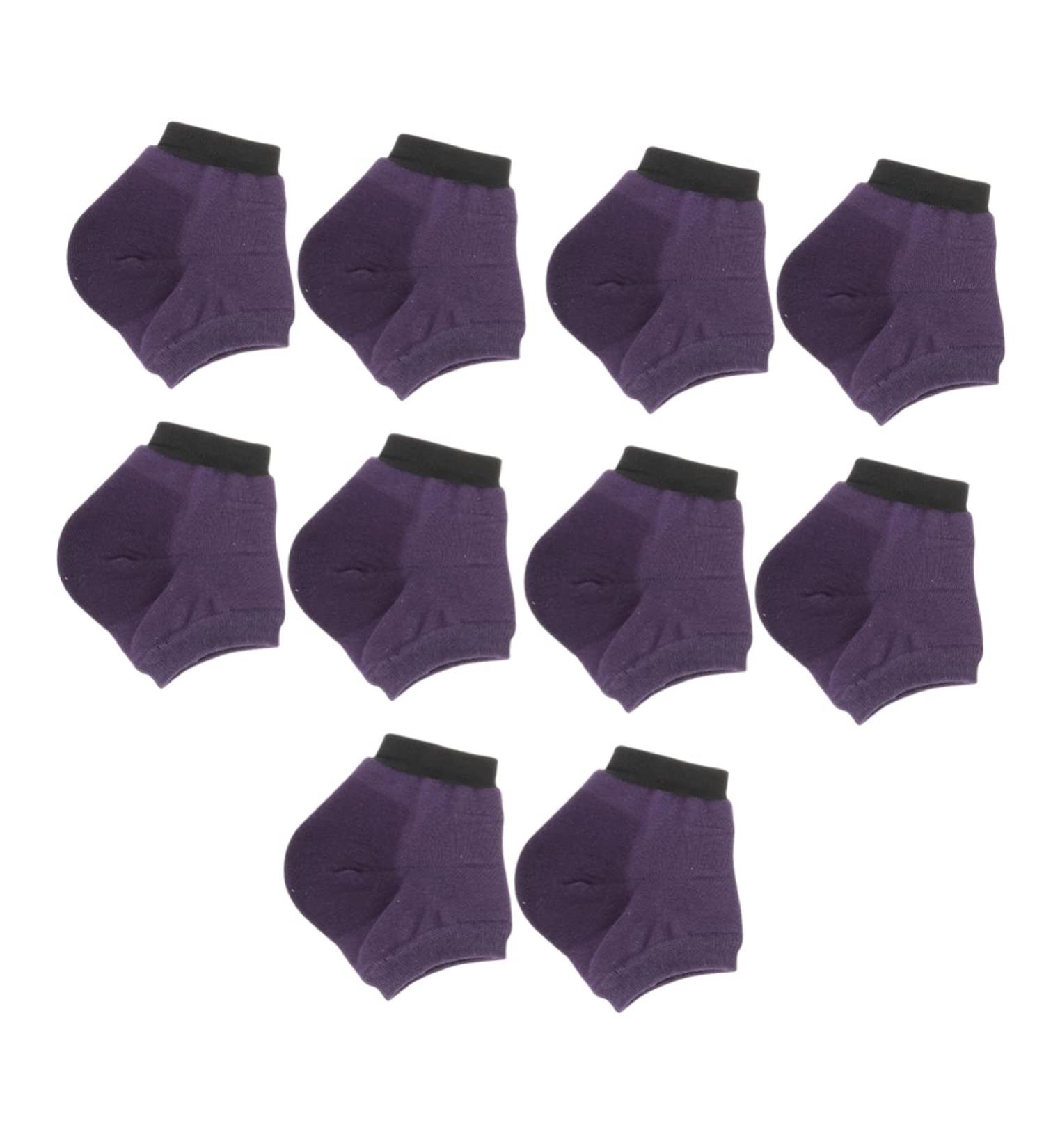 minkissy 5 Pairs Moisturizing Socks Wicking Socks Moisturizing Heel Sleeves Heel Protectors Heel Protector Heel Cushions Silicone Heel Protector Dry Feet Socks Foot Cotton Yoga Socks Purple - Buy Online on GoSupps.com