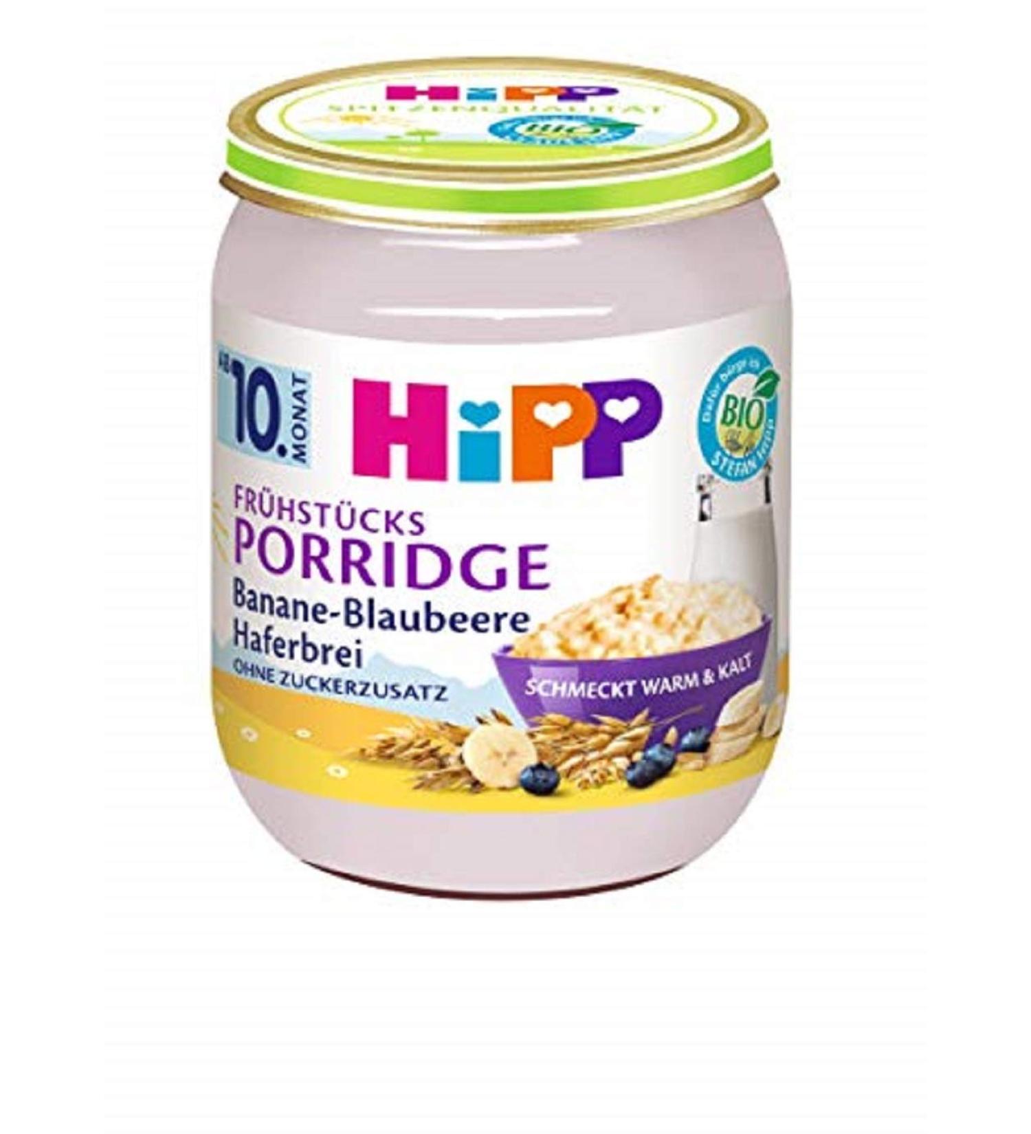 Hipp Organic Banana Blueberry Oat Porridge - No Added Sugar 6 x 160g | Premium International Shipping - Buy Online on GoSupps.com