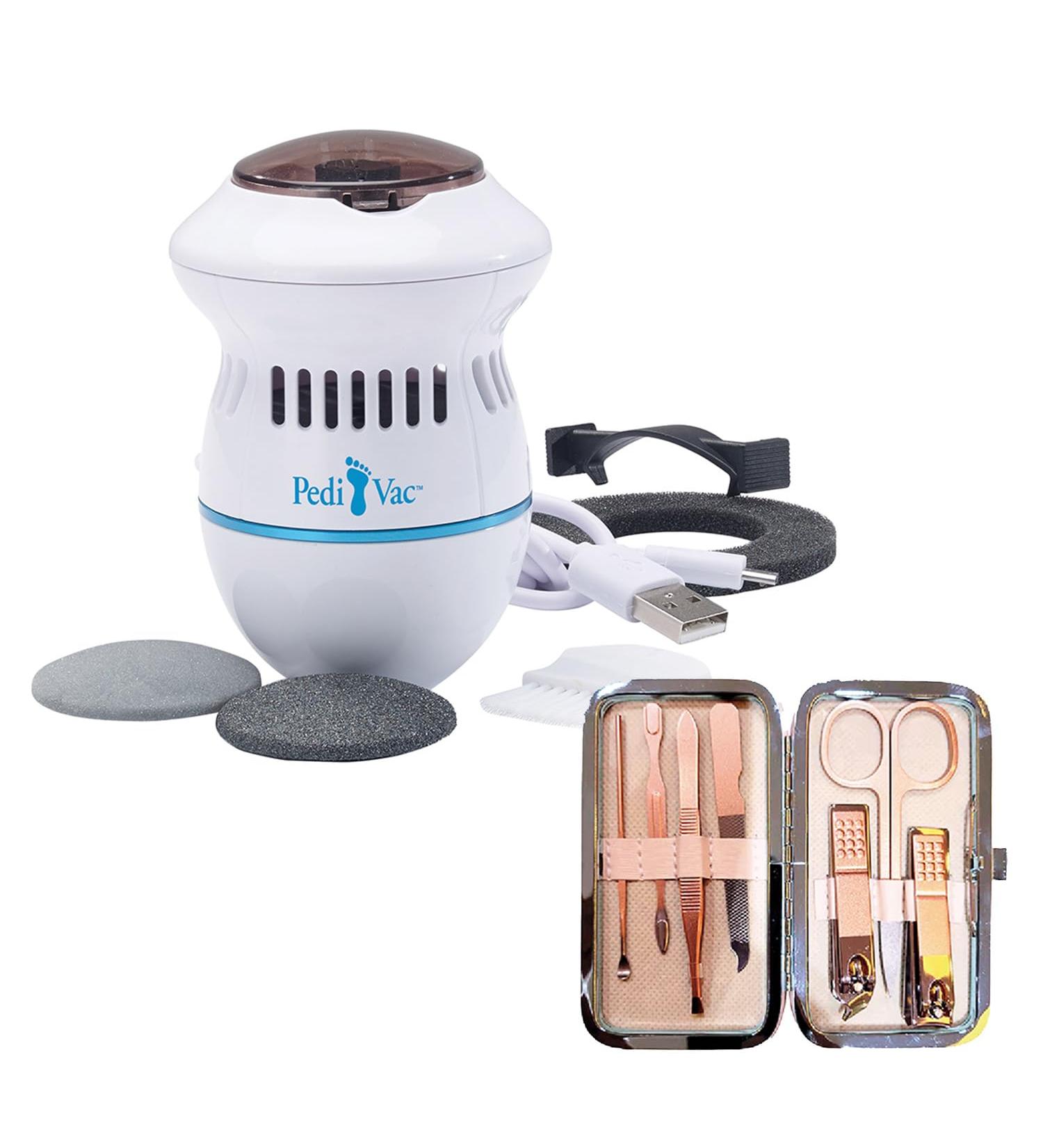 Mediashop Pedivac - Rechargeable Electric Corn Remover for Foot Care | Includes Manic Door Set & 2 Attachments (Rough & Fine) - International Shipping Available - Buy Online on GoSupps.com