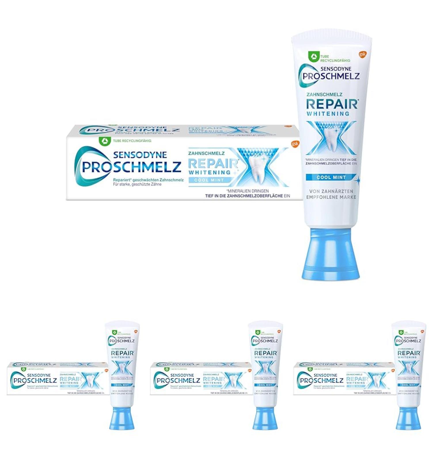 Buy Sensodyne Proschmelz Repair Whitening Toothpaste (75ml) - 4 Pack | Strengthen Enamel Remove Discoloration Fluoride Formula - Buy Online on GoSupps.com