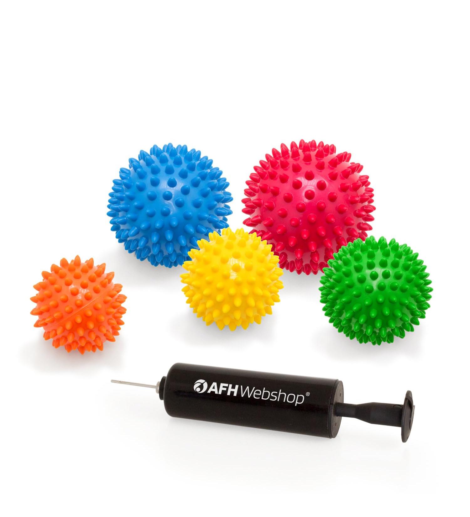 5-Pack Massage Balls Set with Pump | Knobbed & Hedgehog Balls for Arthro Sensory Therapy | Great Savings! - Buy Online on GoSupps.com