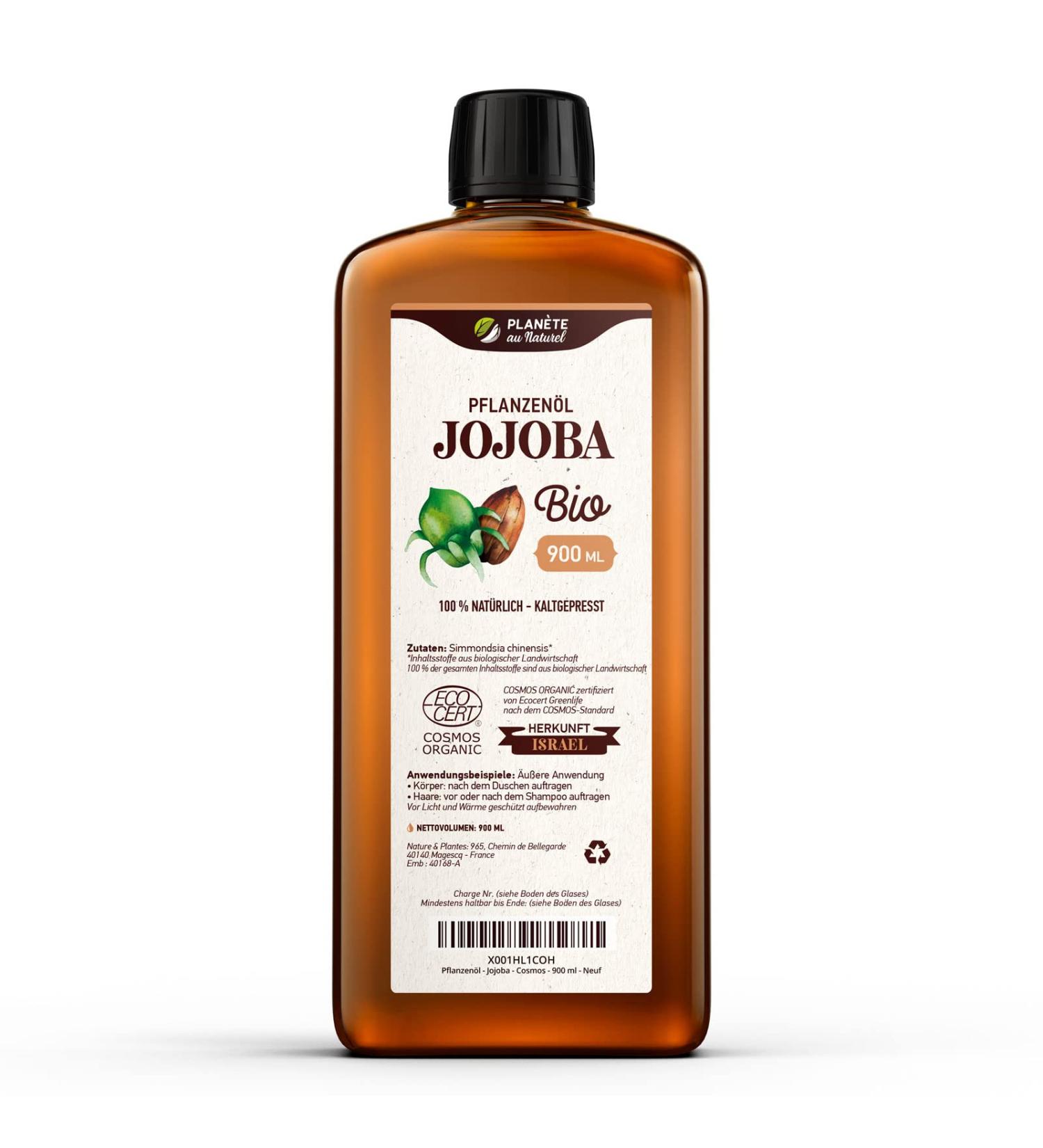 Buy Organic Jojoba Oil 900ml - 100% Pure Natural & Cold Pressed for Skin & Hair Care | International Shipping Available - Buy Online on GoSupps.com