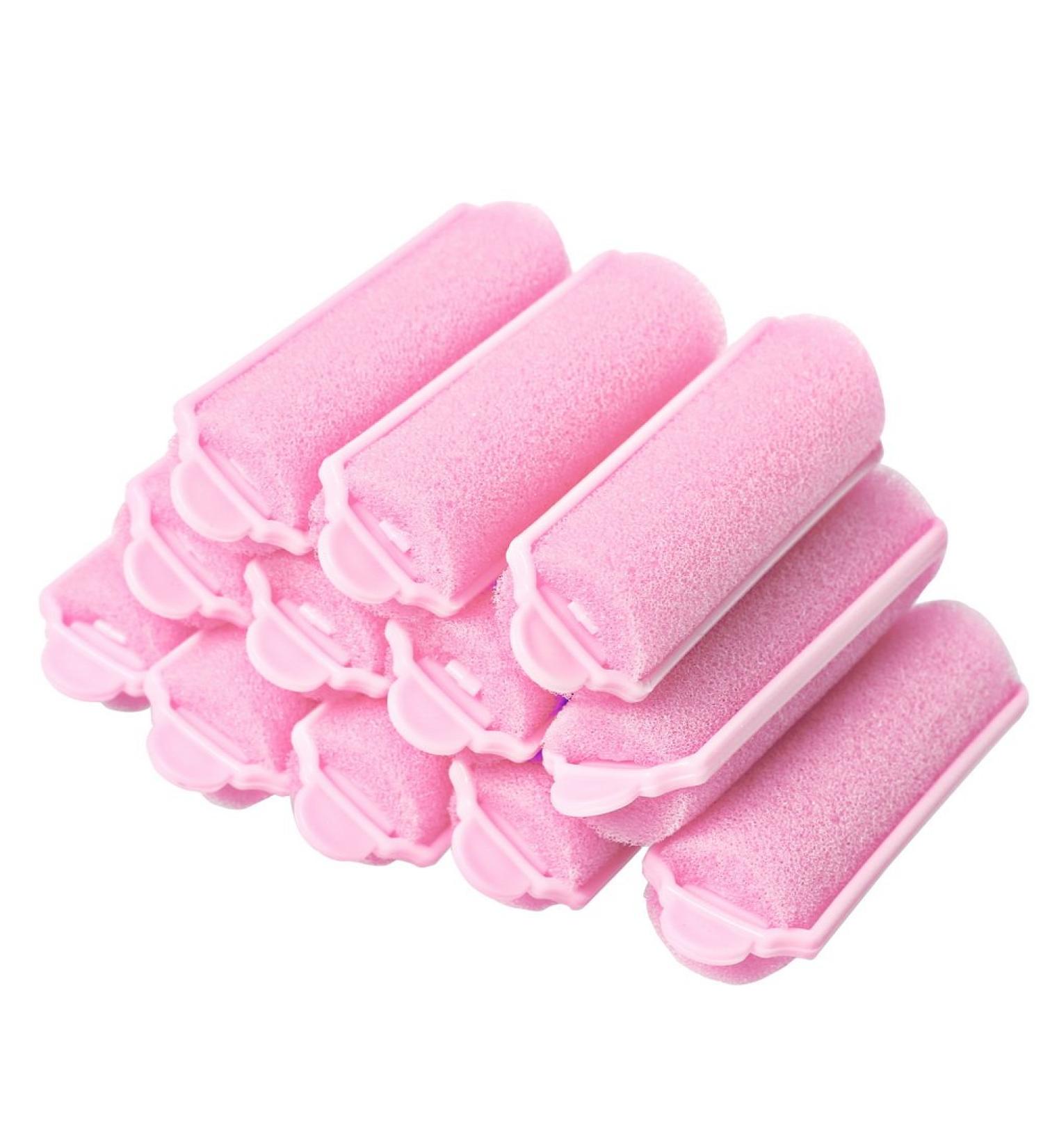 12 Pcs 2.4 Inch Foam Sponge Hair Rollers - Soft Sleep Curlers for Heatless Curls - Pink - Buy Online on GoSupps.com