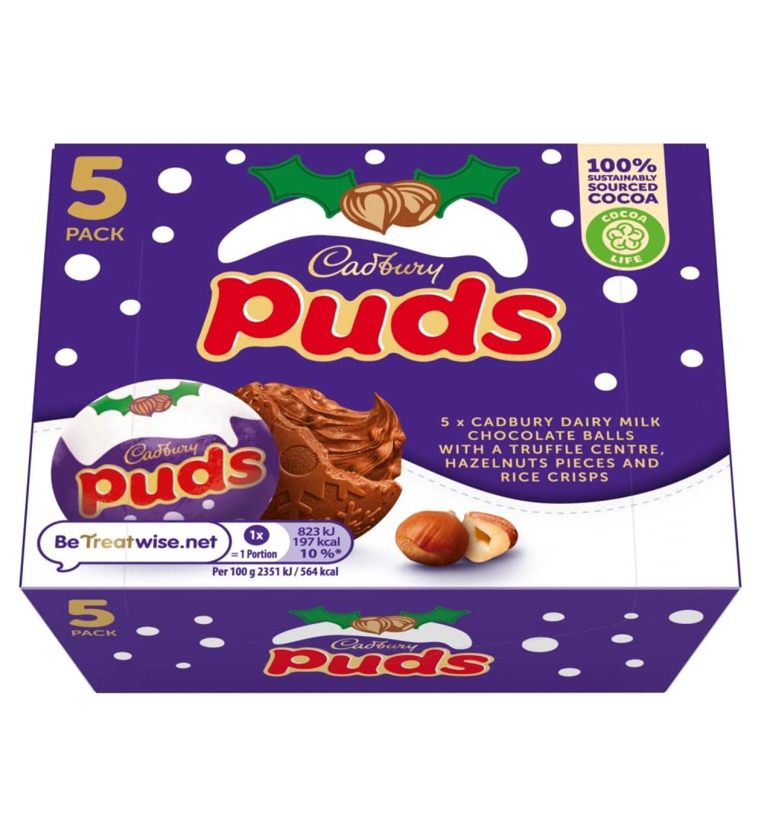  Cadbury Cadbury 5 x Milk Chocolate Puds 175g - Christmas Present Birthday Gift Official Gift - Buy Online on GoSupps.com