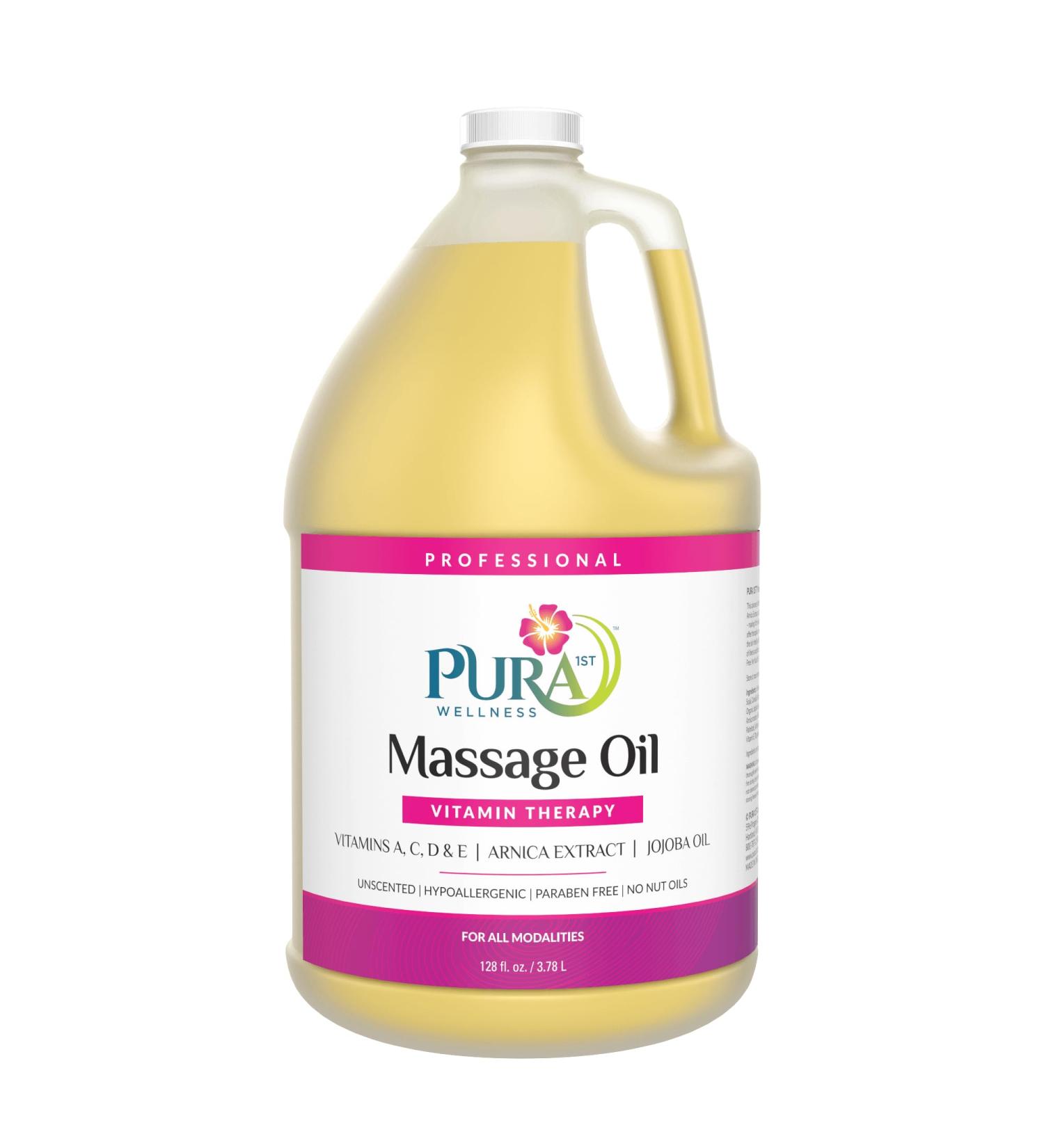 Professional Vitamin Therapy Massage Oil - Arnica & Jojoba Extract Unscented Hypoallergenic Natural Skin Moisturizing Deep Tissue Therapy - 128oz - Buy Online on GoSupps.com