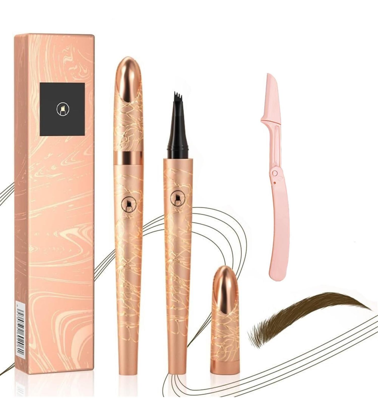 Magic Eyebrow Pencil with Eyebrow Razor 3D Lasting Waterproof Microblading Eyebrow Pencil Contouring Pen 4 Tipped Precise Brow Pen Natural Fine Stroke Microblading Eyebrow Pencil (Color : Dark Brown - Buy Online on GoSupps.com