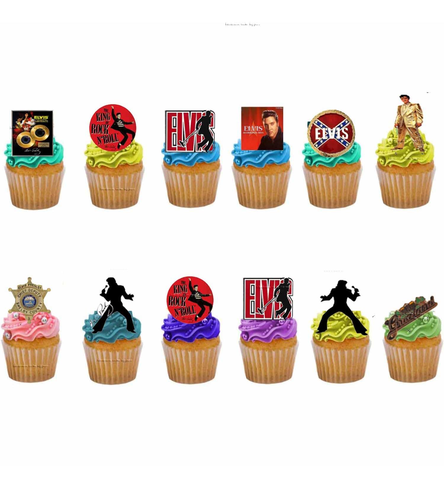 Edible Elvis Cupcake Toppers Stand-up Wafer Cake Decorations 23 SFCT - Buy Online on GoSupps.com