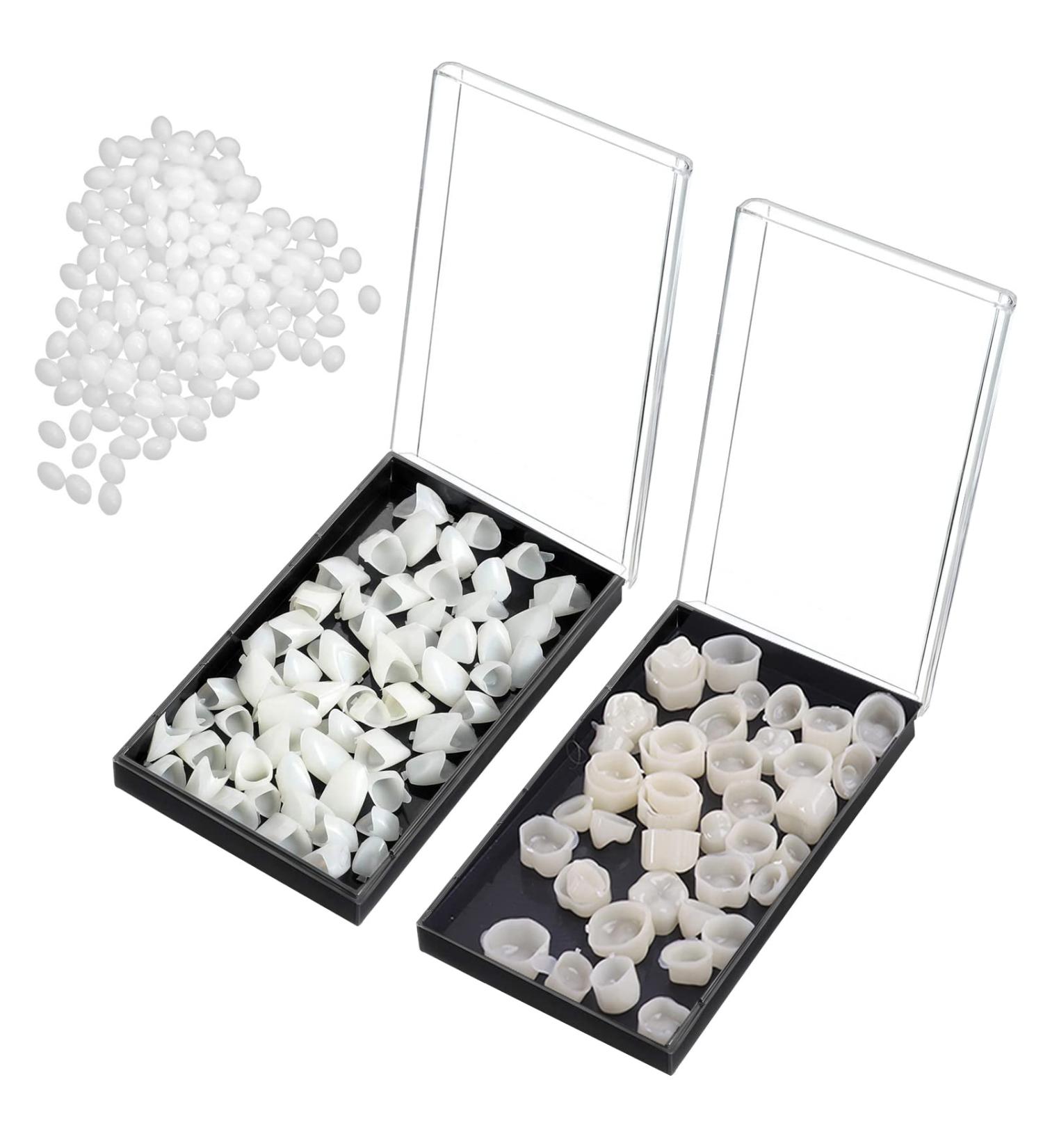 Dental Temporary Tooth Caps 120 Pcs - Front Anterior & Molar Posterior Veneers with Repair Thermal Beads - Ideal for Missing or Broken Teeth - Buy Online on GoSupps.com