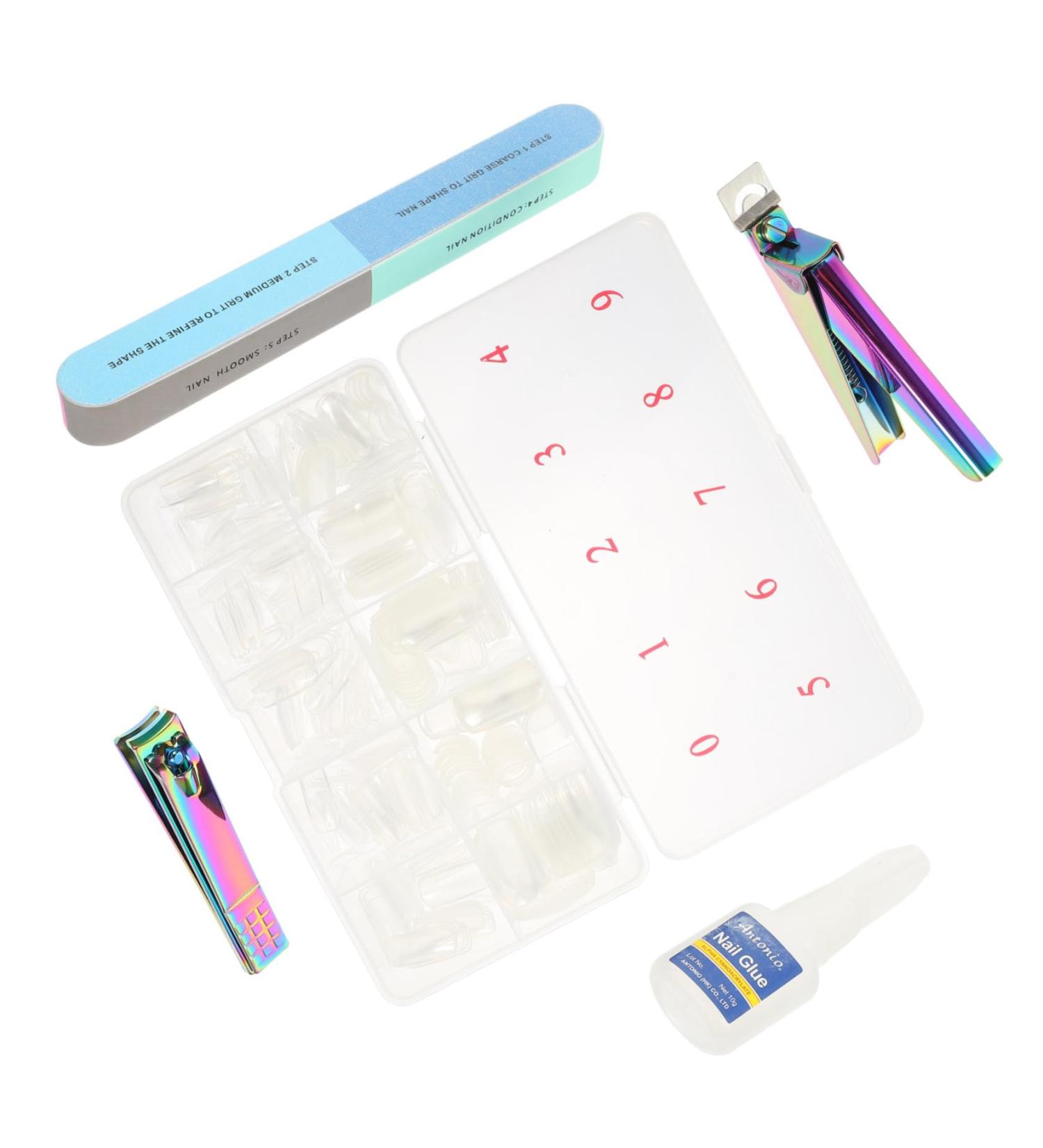 minkissy French Manicure Kit 3 Sets Nail Set Major Plastic Nail Hallow - Buy Online on GoSupps.com