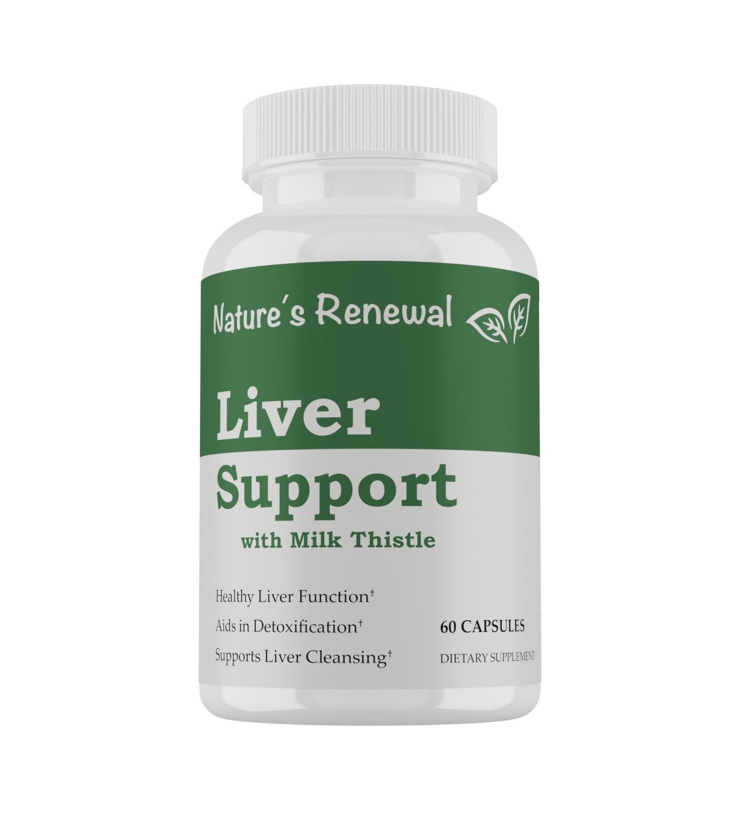Nature's Renewal Liver Support Supplement Cleanse Detox Repair Renew Recovery Formula with Milk Thistle Dandelion Root Artichoke Extract Choline Turmeric 60 Capsules - Buy Online on GoSupps.com