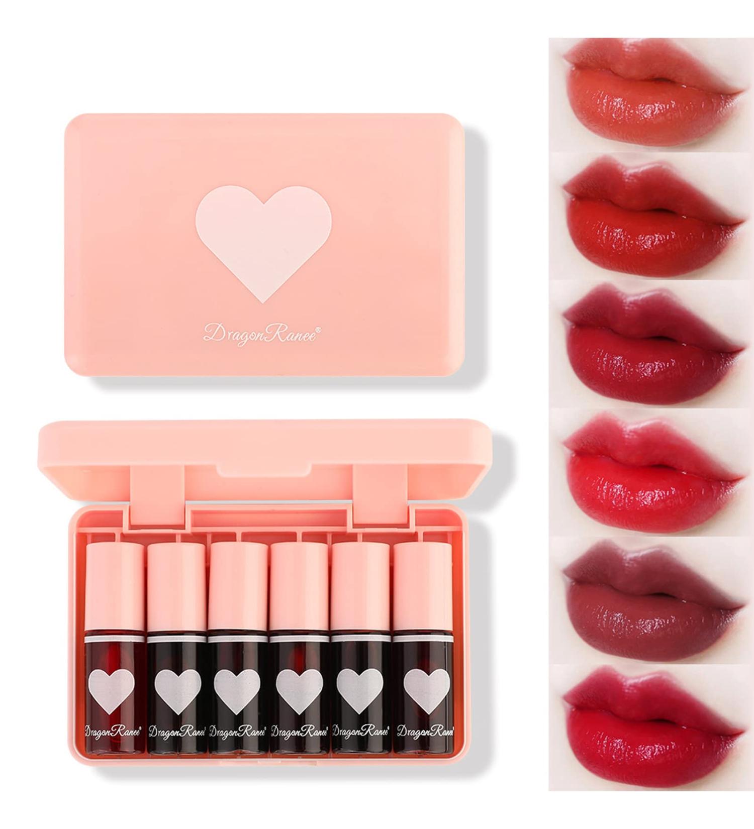 6 Colors Velvet Lip Tint Stain Set - Long-Lasting, Moisturizing, Waterproof Lipstick Set for Natural Matte Lip Color Makeup - Buy Online on GoSupps.com